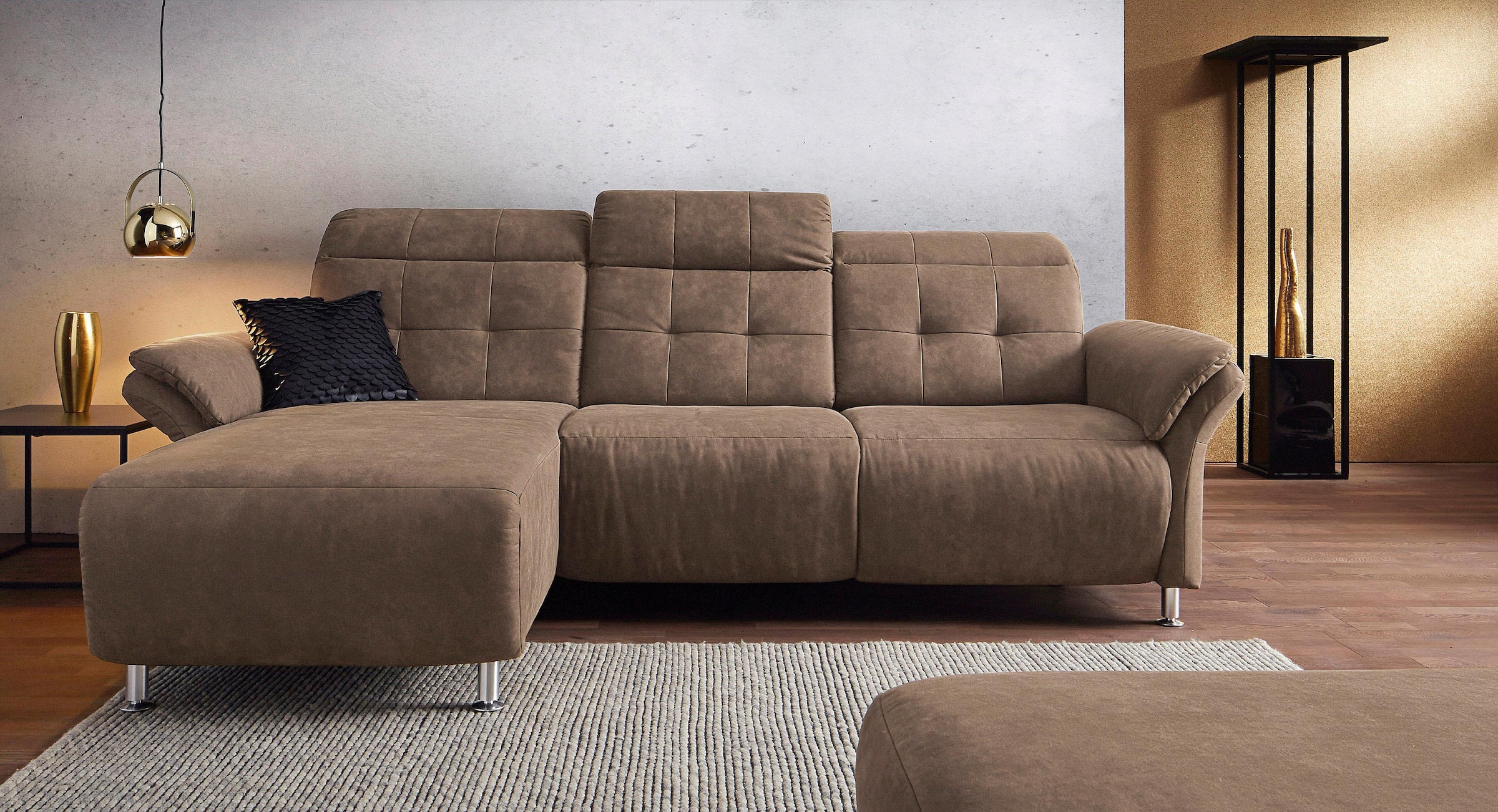 Home affaire Ecksofa "Manhattan L-Form" 2 Sitze mit elektrischer Relaxfunkt günstig online kaufen