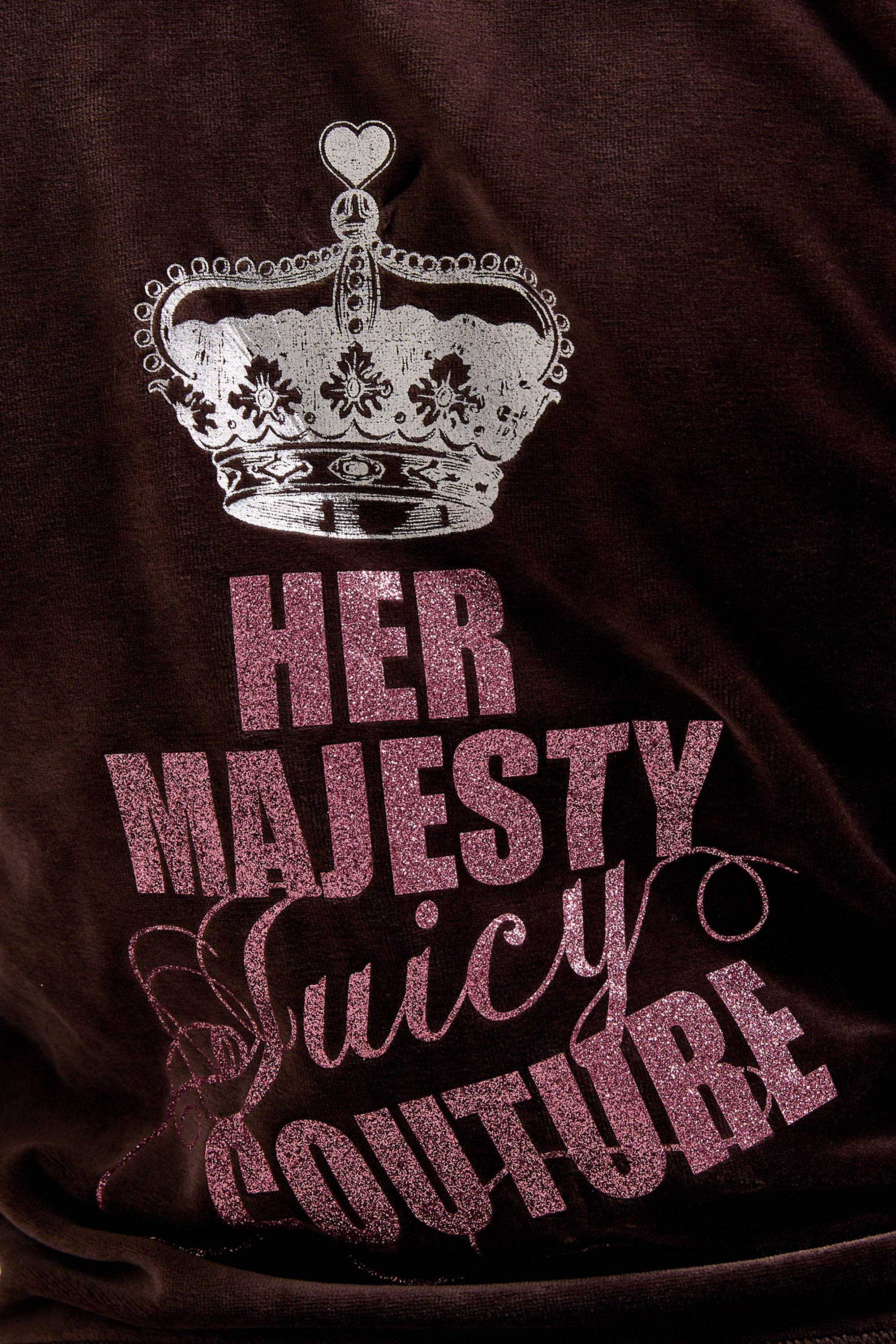 Juicy Couture Kapuzennickijacke »HER MAJESTY ROBYN HOODIE Damen« mit Kapuze Trainingsjacke Damen, Sweatjacke mit Kapuze, Velour, mit Glitzer, Sale