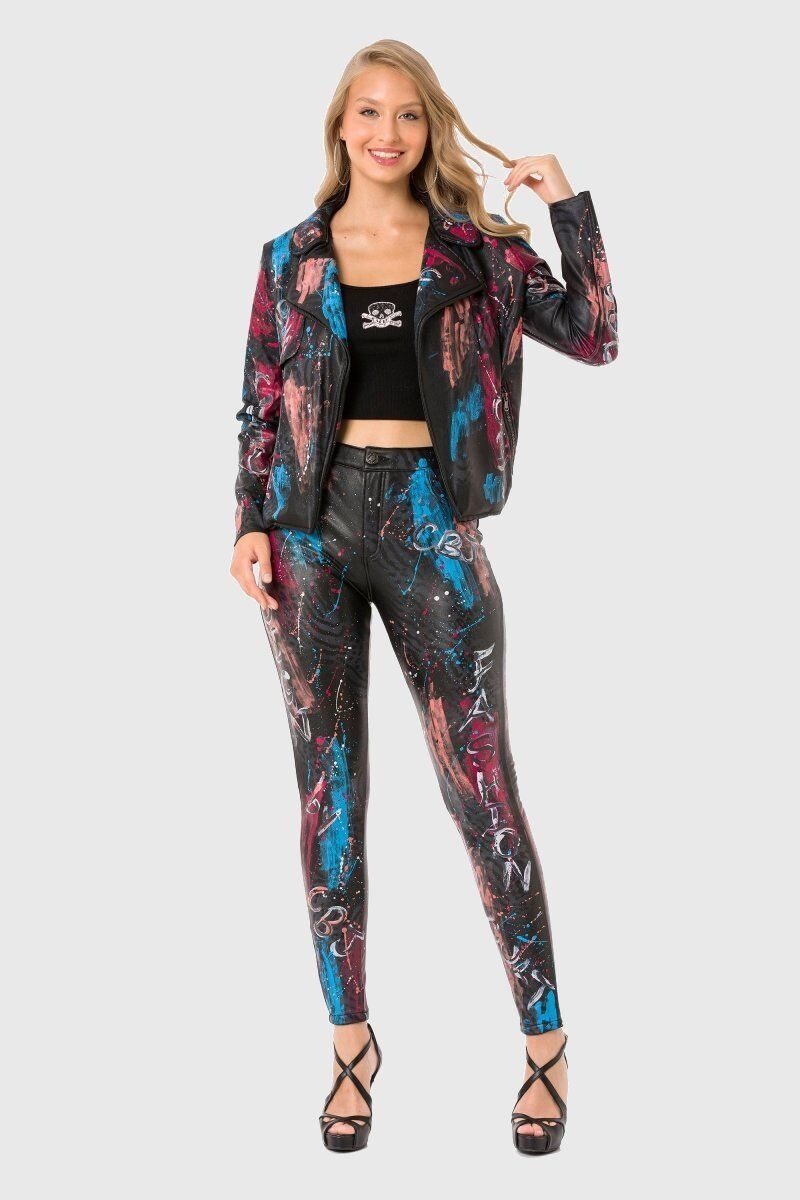 Cipo & Baxx Leggings »Hose«, mit extravaganten Print