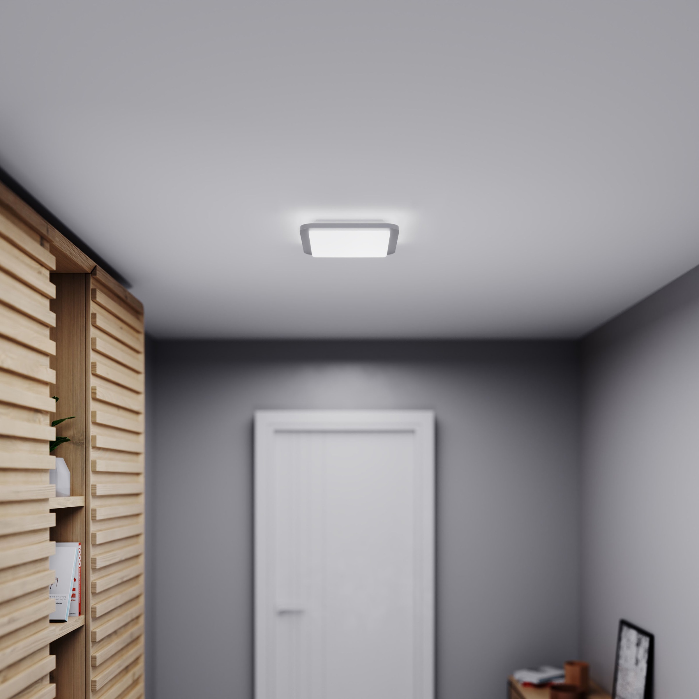 steinel LED Deckenleuchte »RS«, 360Â° Warmweiß,Deckenlampe | Bewegungsmelder,Edelstahl+LED-Leuchtmittel, BAUR