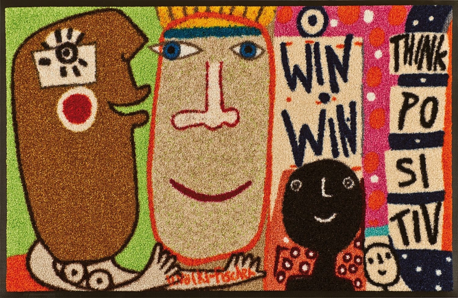 wash+dry by Kleen-Tex Läufer "Think Positiv" rechteckig 7 mm Höhe Schmutzfa günstig online kaufen