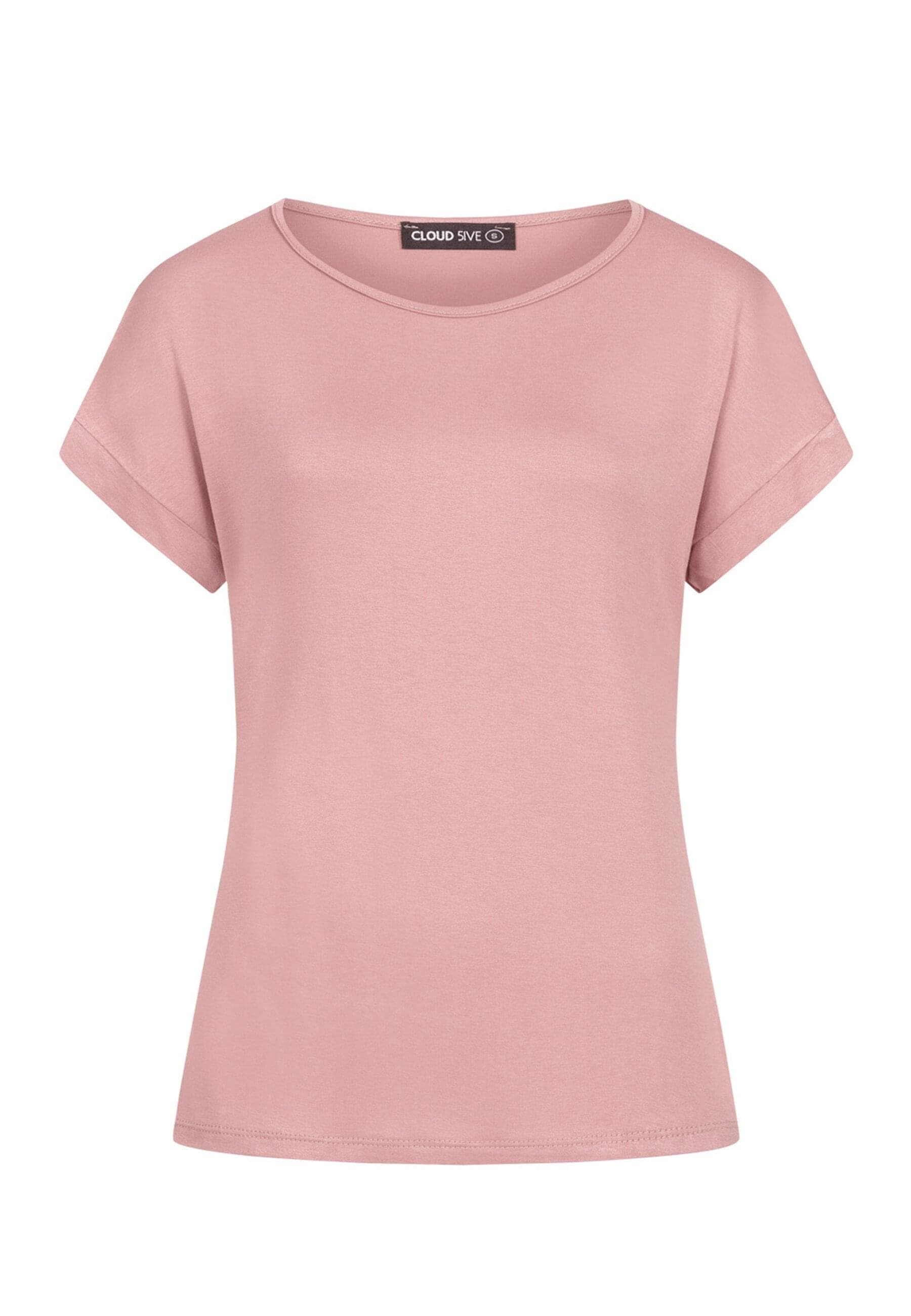 CLOUD 5IVE T-Shirt "CLOUD 5IVE Viskose T-Shirt mit Ärmelumschlag und Rundha günstig online kaufen