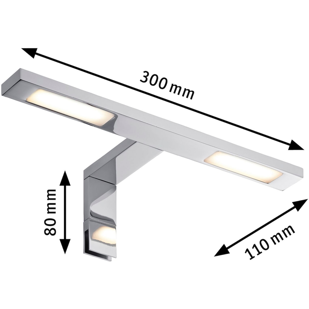 Paulmann Spiegelleuchte »LED Galeria Spiegel- und Aufschrankleuchte Double Hook 2x3,2W Chrom«, 2 flammig-flammig