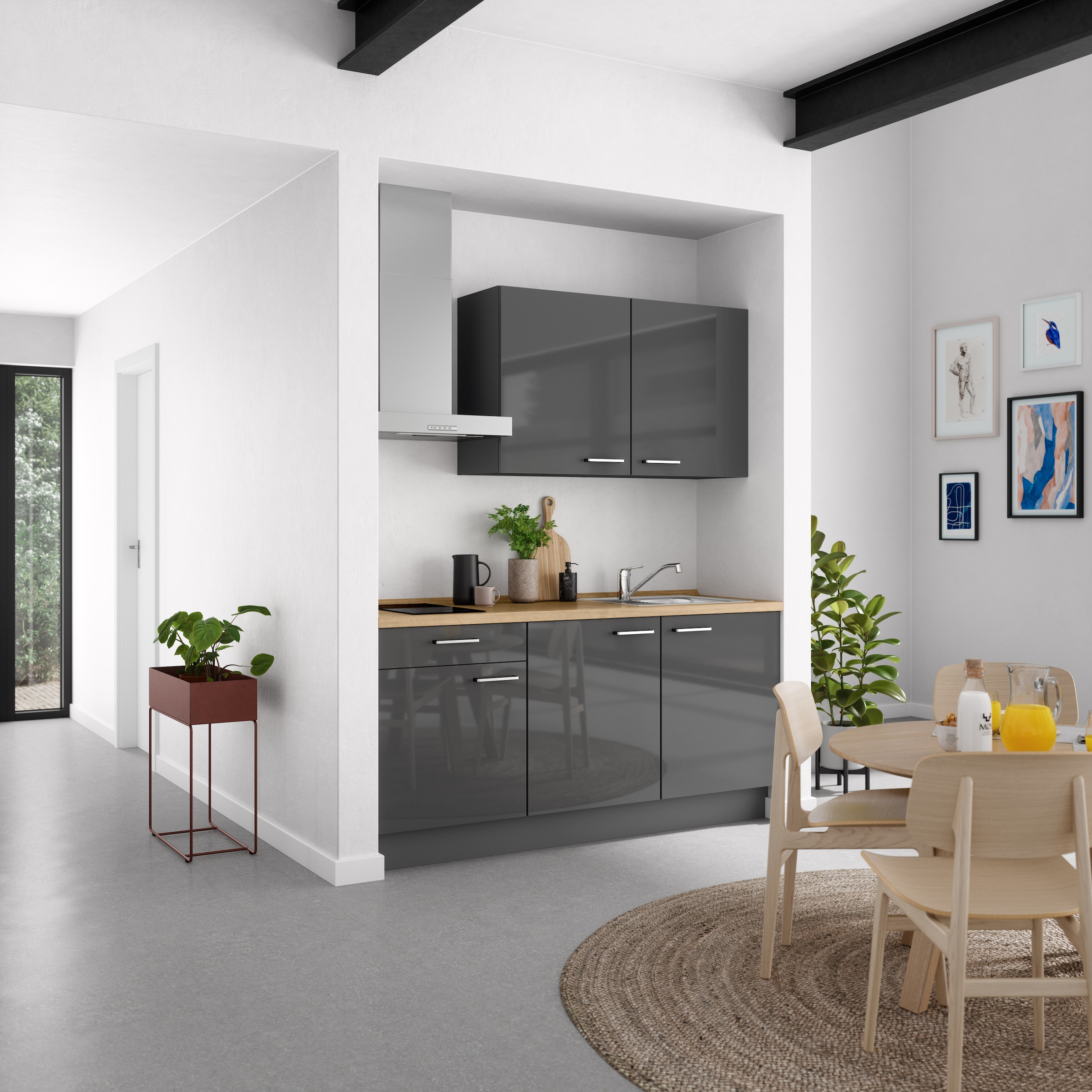 nobilia® Küchenzeile »"Flash I"«, vormontiert, Ausrichtung wählbar, Breite 180 cm, wahlw. mit E-Geräten