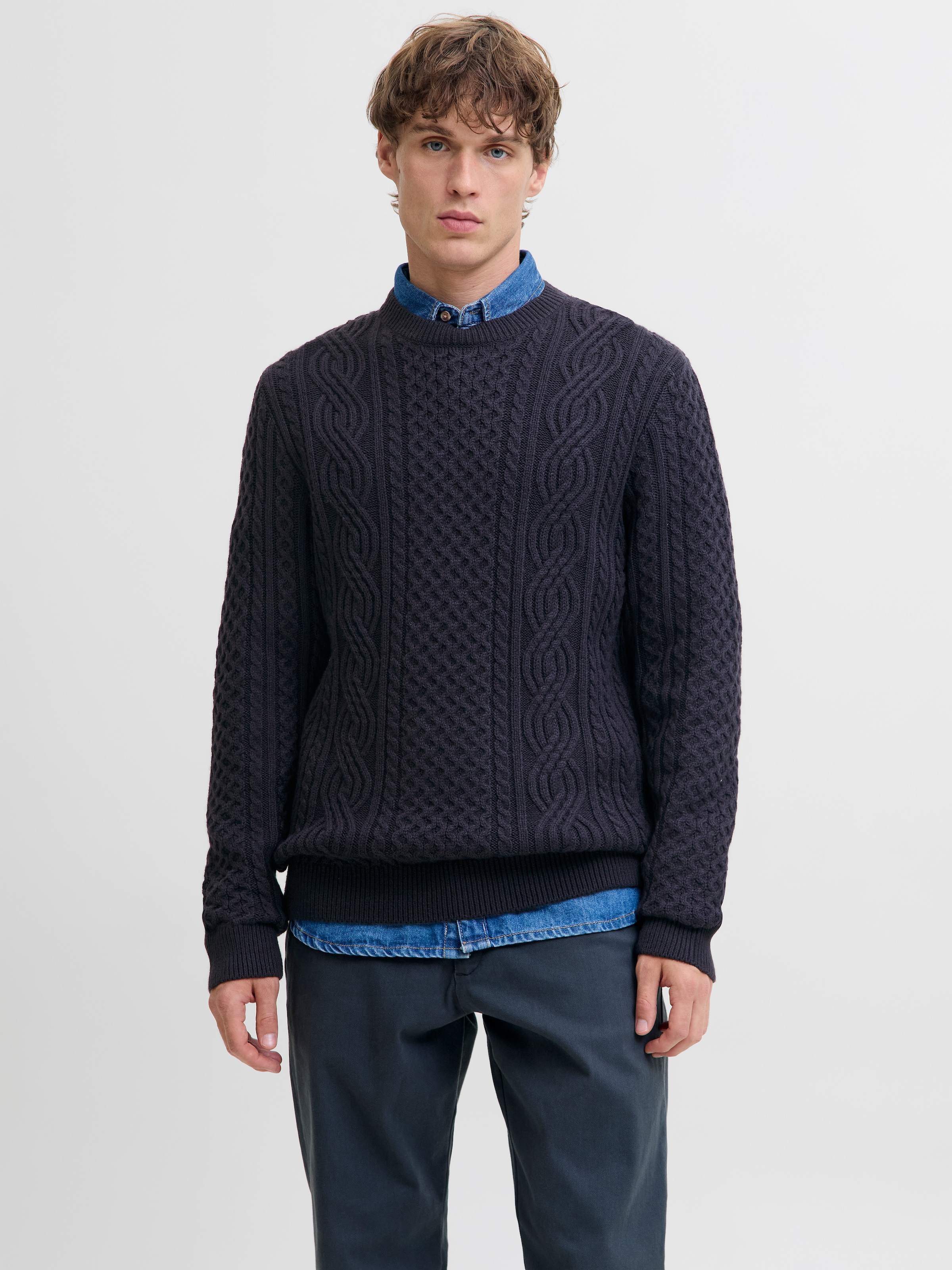 Jack & Jones Strickpullover "JPRBLUSEAN KNIT CABLE CREW NECK SN" günstig online kaufen