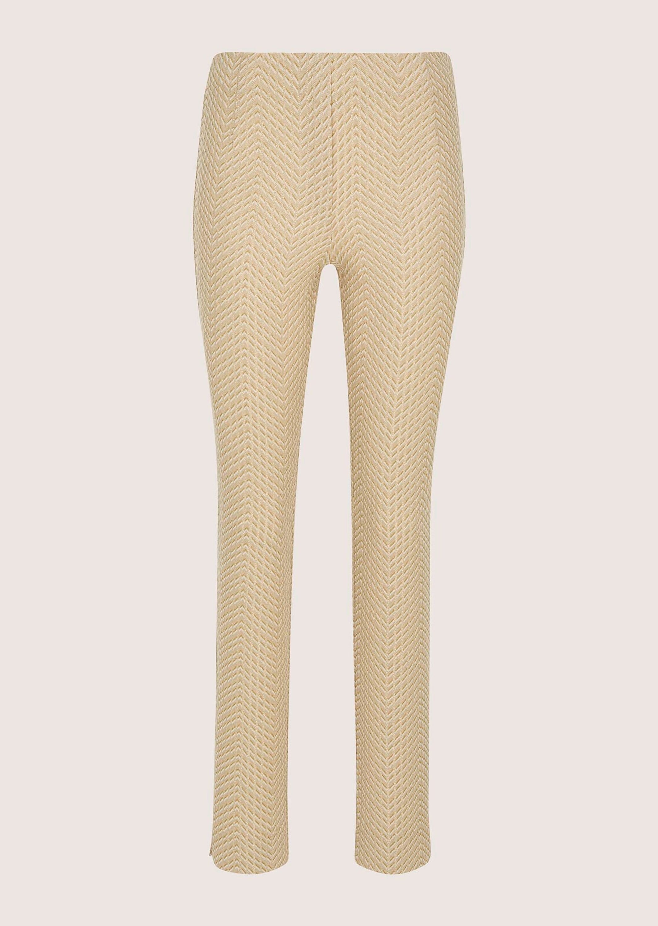 MADELEINE Jerseyhose "Jerseyhose Jacquardhose mit grafischem Muster" Teilungsnaht