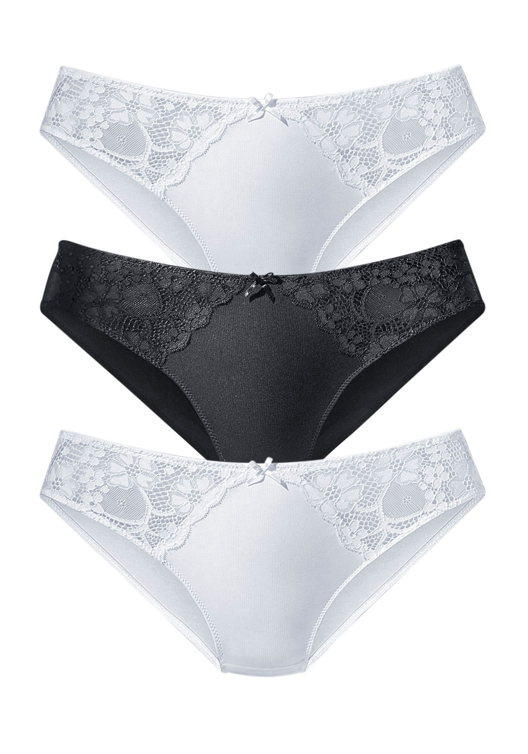 petite fleur Slip, (3 St.), mit leicht transparenter Jacquardspitze an den Seiten