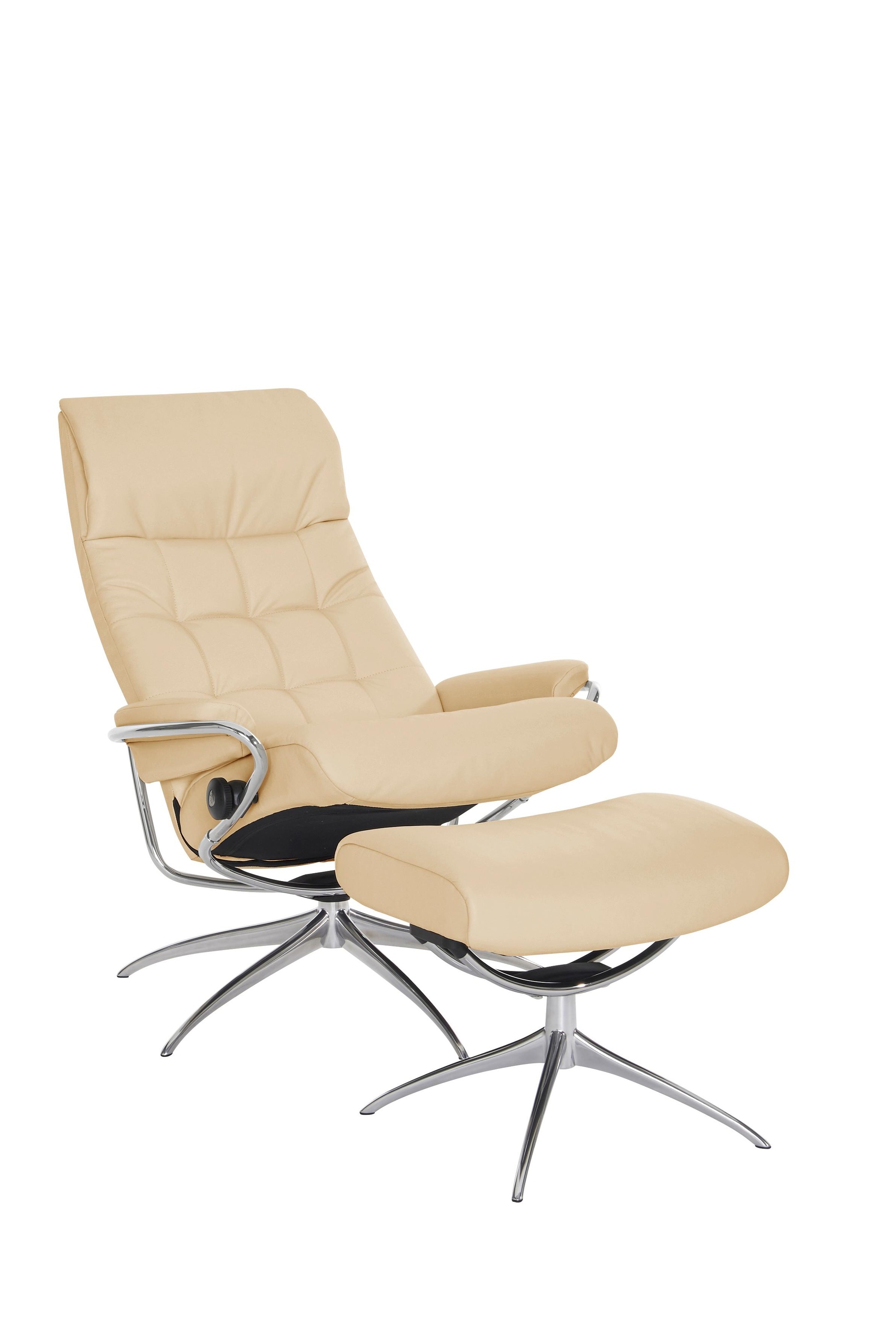 Stressless® Relaxsessel »London«, (Set, Relaxsessel mit Hocker), mit Hocker, High Back, mit Star Base, Gestell Chrom