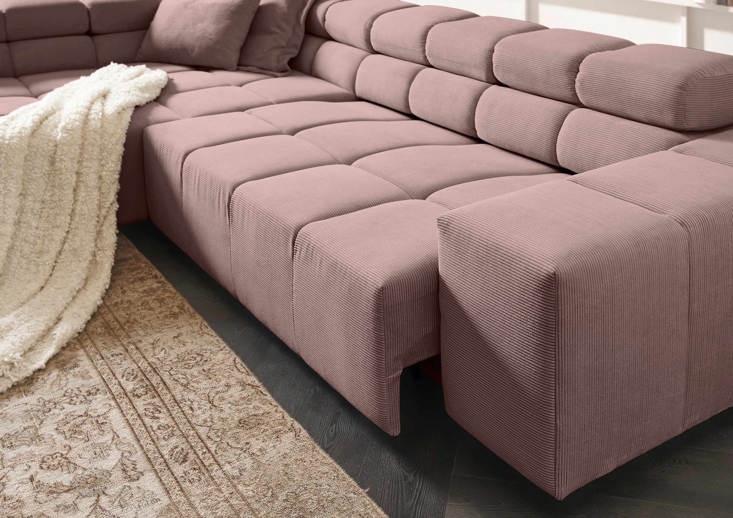 INOSIGN Ecksofa »Ancona incl. Kopfteilverstellung, OTTOs Choice, Breite 319cm, L-Form«, wahlweise motorische Sitztiefenverstellung, auch in Cord + Easy Care