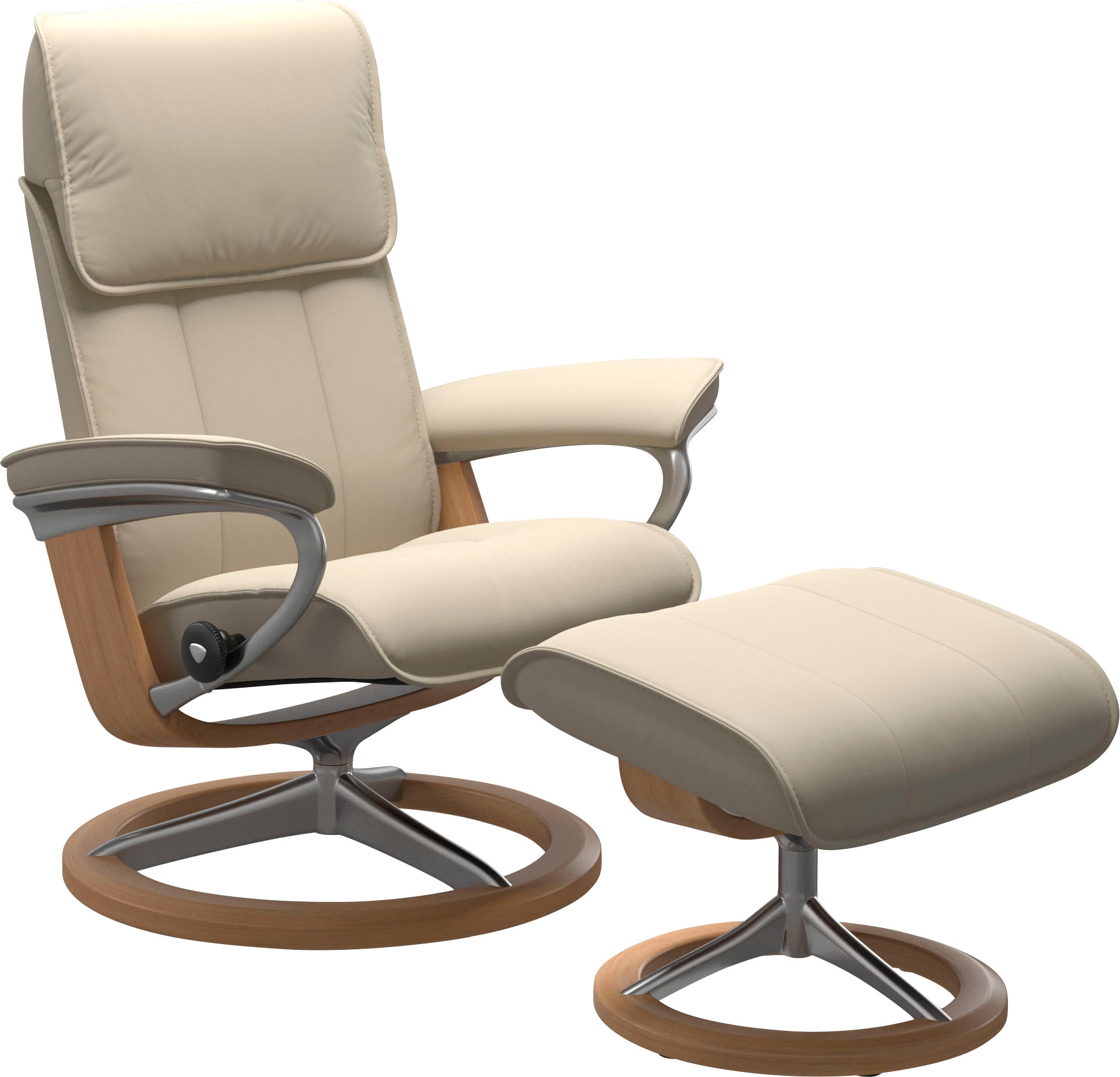 Stressless Relaxsessel "Admiral", (Set, Relaxsessel inkl. Hocker), mit Signature Base, Größe M & L, Gestell Eiche