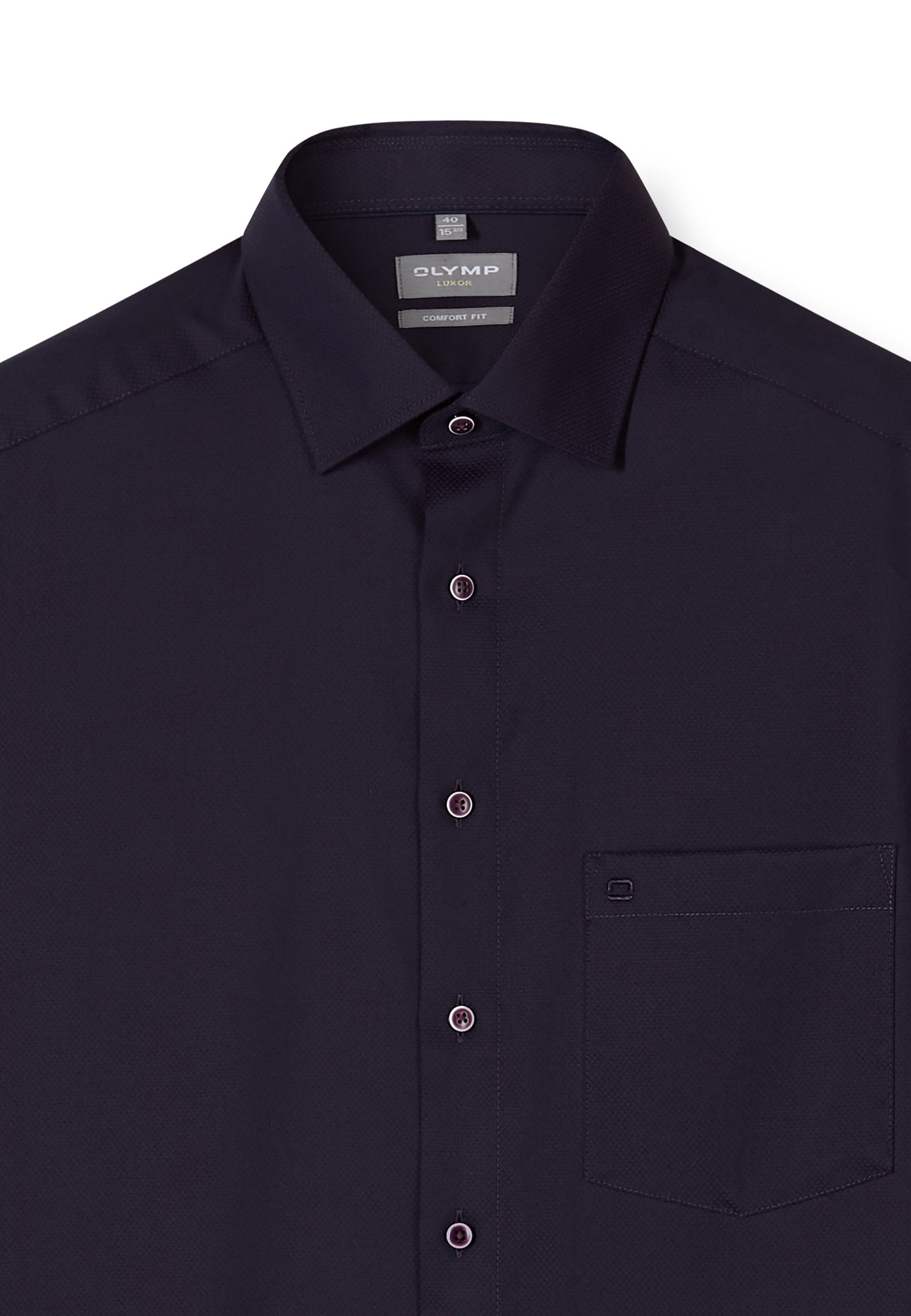 Businesshemd OLYMP "OLYMP Luxor, comfort fit, New Kent", Herren, Gr. 42, Normaler Arm, aubergine, 100% Baumwolle, Hemden 2