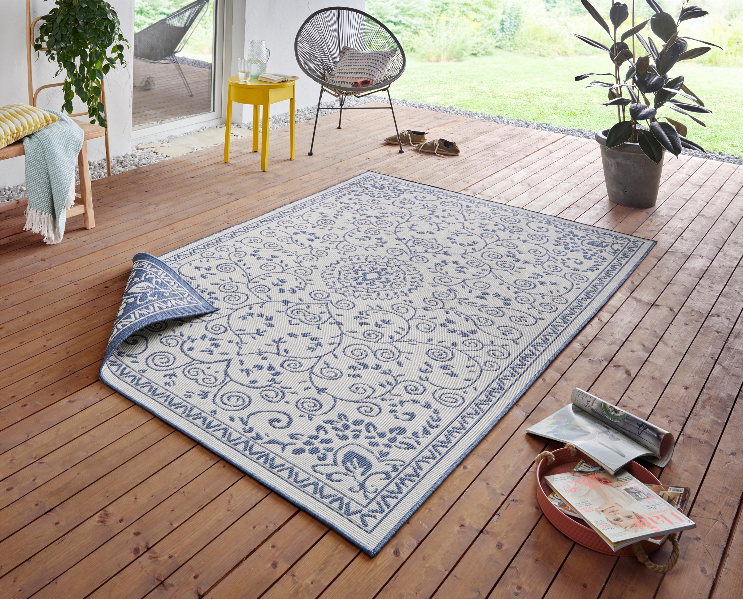 Wendeteppich«, | Balkon, Wetterfest, Outdoor, rechteckig, Vintage, NORTHRUGS »LEYTE In-& Wohnzimmer BAUR Teppich Teppich, Garten,