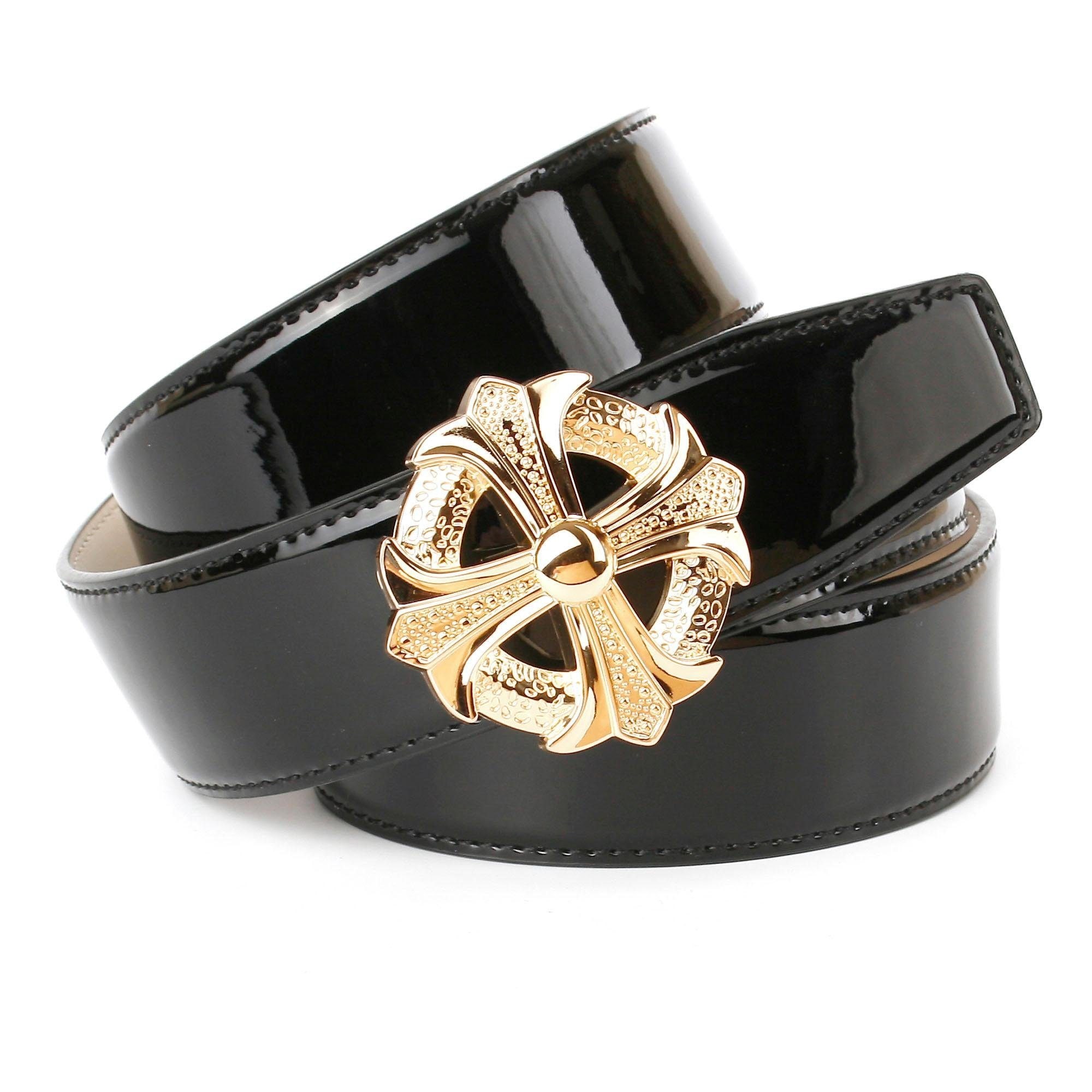 Anthoni Crown Ledergürtel, Lackledergürtel mit runder Schließe als  stilisiertes Kreuz bestellen | BAUR