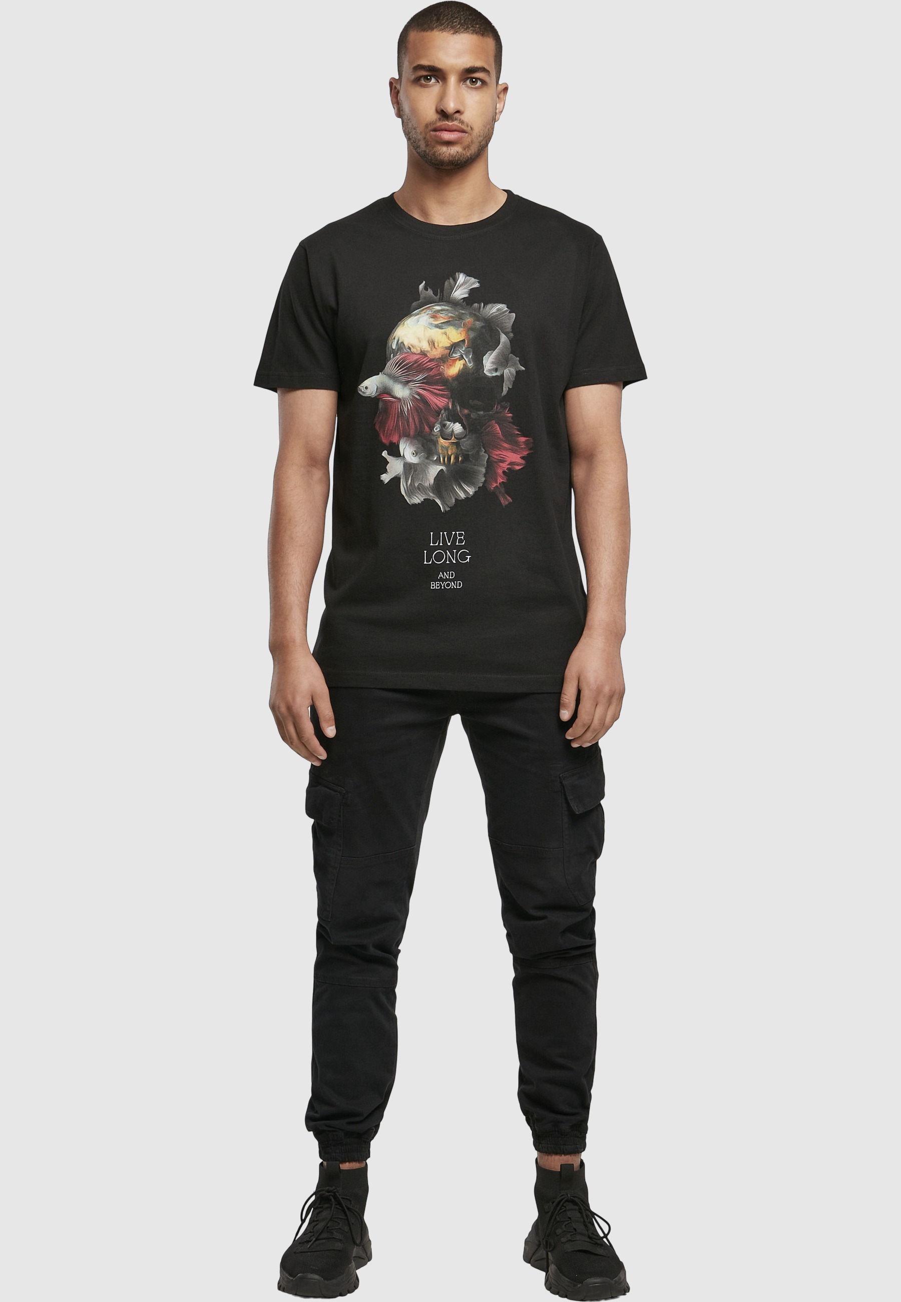 MisterTee T-Shirt »MisterTee Herren Skull Fish Tee« 1 Stk.