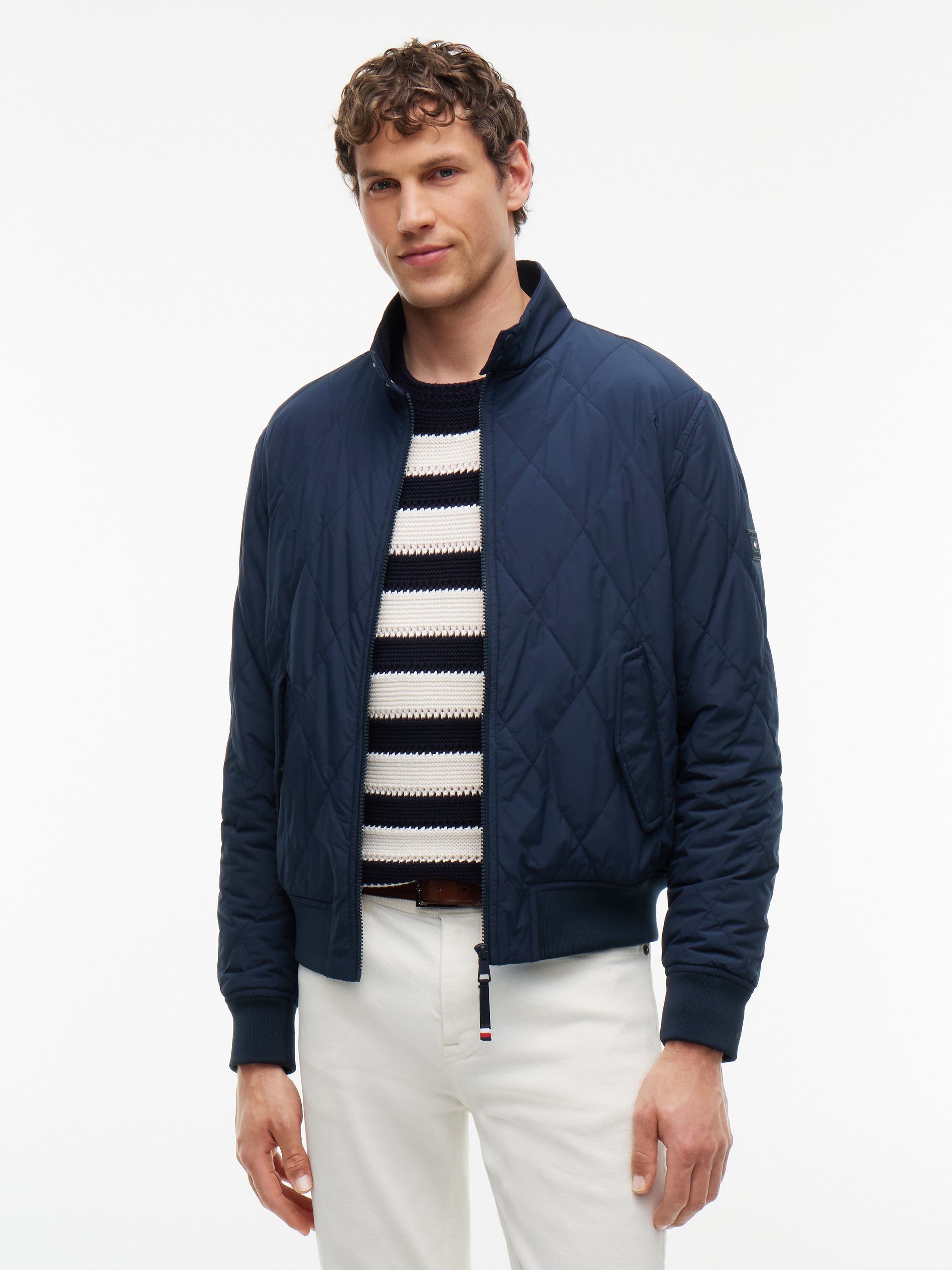 Tommy Hilfiger Blouson "PACKABLE QUILTED HARRINGTON" mit Stehkragen, wasserabweisendes Finish