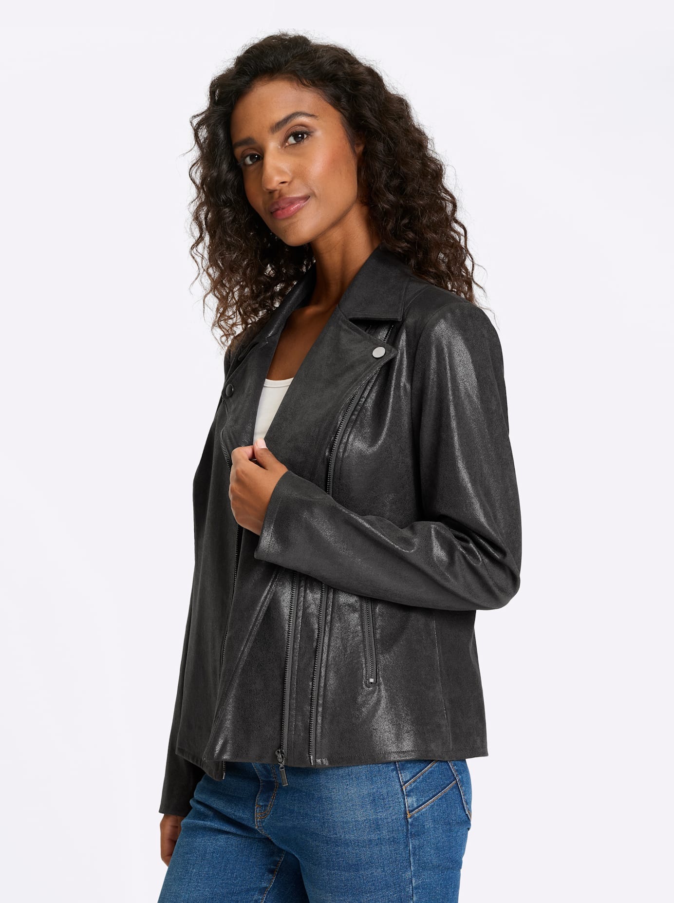 heine Lederimitat-Blazer »Lederimitat-Jacke«
