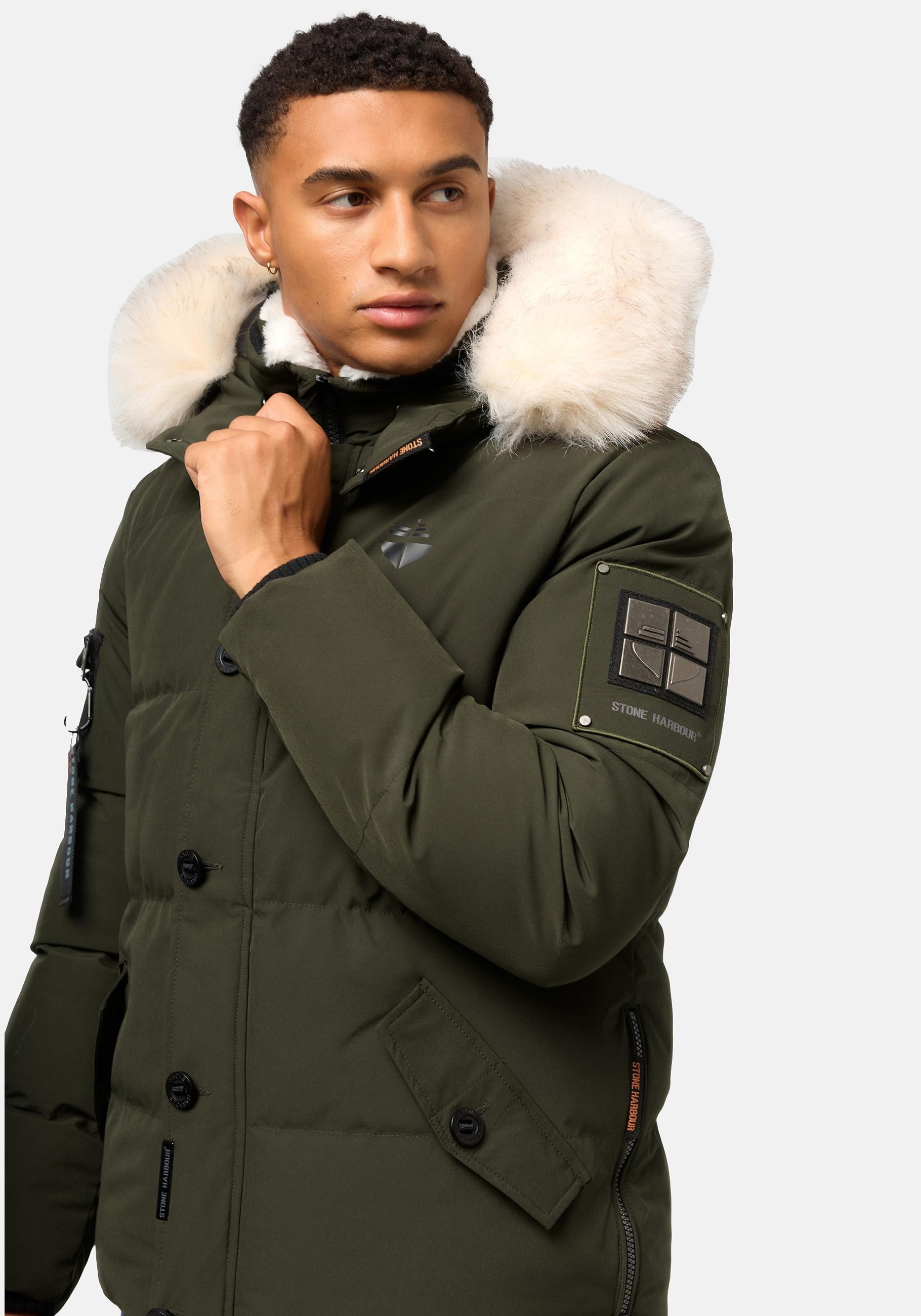 Stone Harbour Winterjacke "Halvaar", mit Kapuze, stylischer Winterparka mit abnehmbarer Kapuze