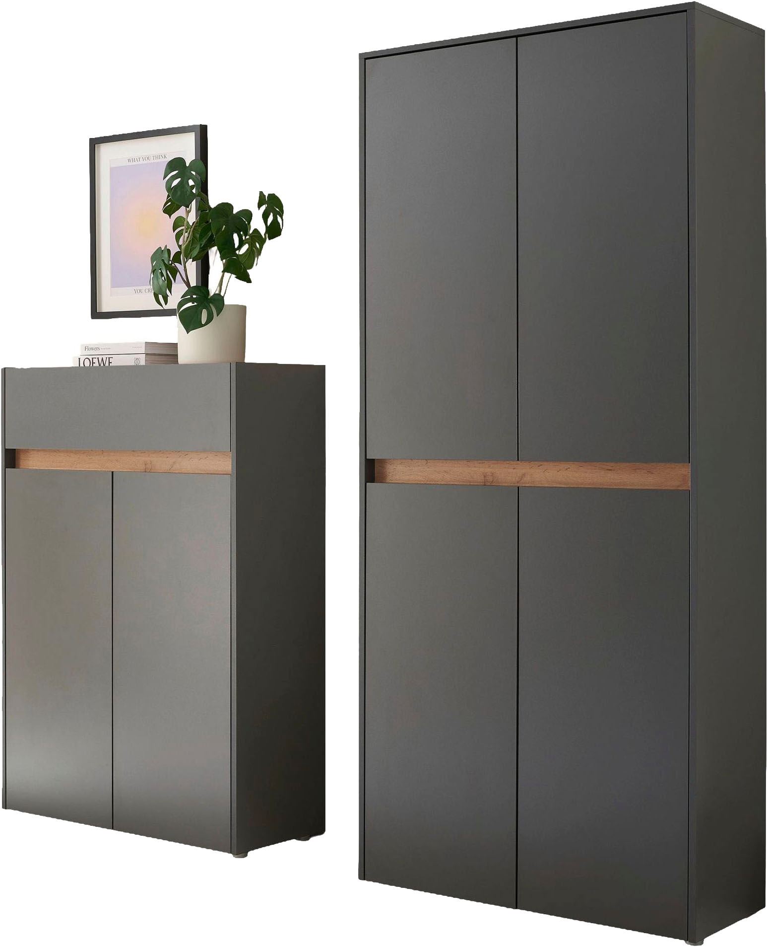 Home affaire Garderoben-Set "City/Giron, moderne Garderobe, viel Stauraum, ca. 48 Schuhe" Set, 2 Stk. tlg.
