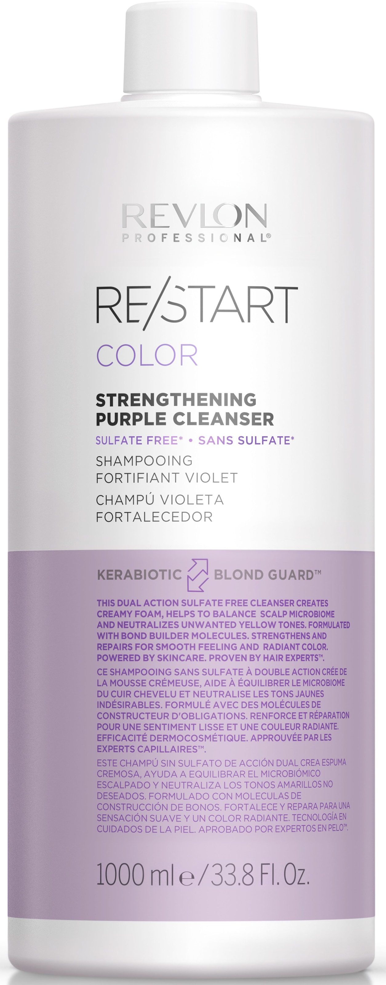 Haarshampoo "Re/Start COLOR Purple Cleanser 1000 ml", 1.000ml, lila, REVLON PROFESSIONAL, Haarpflegemittel, Neutralisiert Gelbtöne, regeneriert das