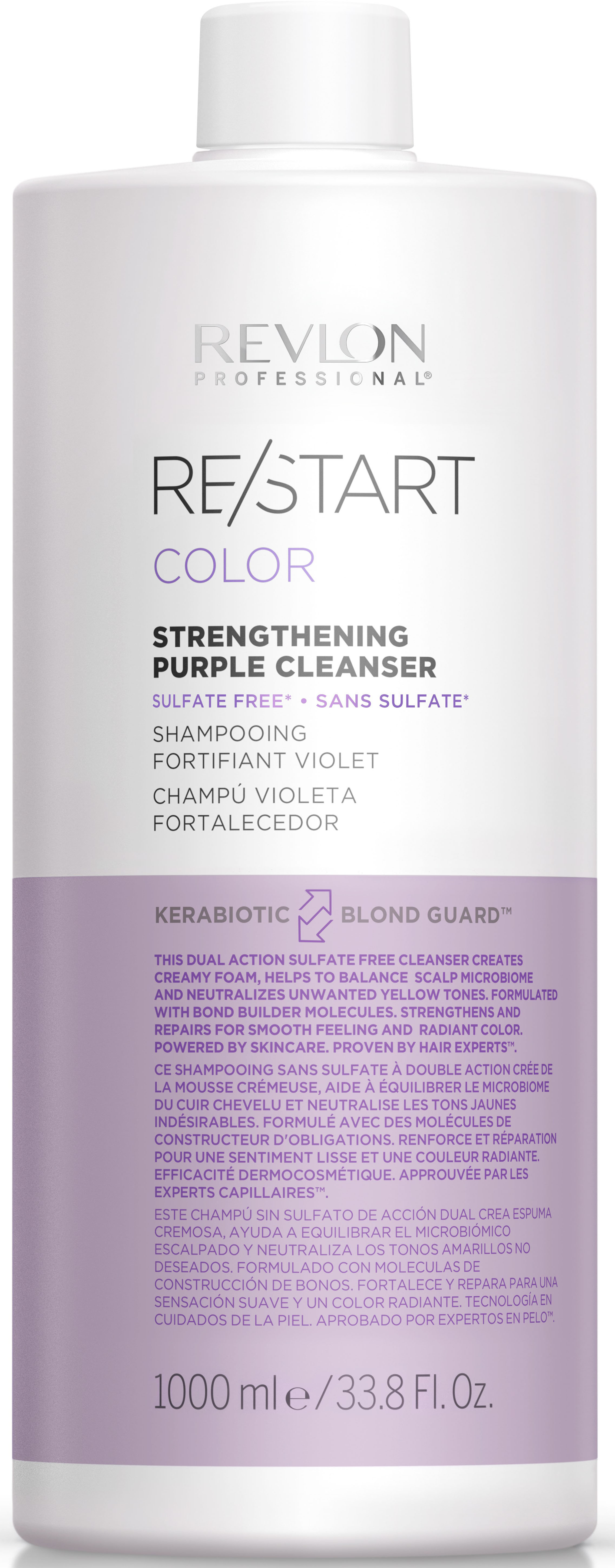 REVLON PROFESSIONAL Haarshampoo "RE/START COLOR STRENGTHENING PURPLE CLEANSER" Neutralisiert Gelbtöne, regeneriert das Haar und reduziert Haarbruch.