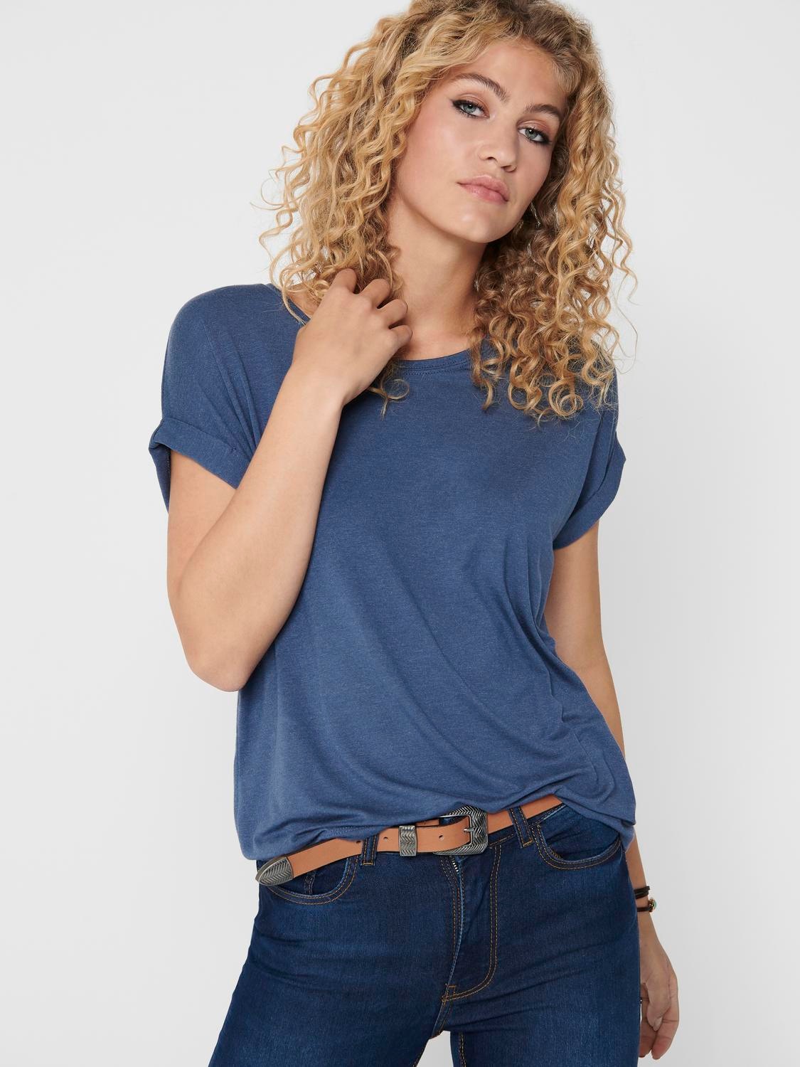 ONLY T-Shirt "ONLMOSTER – Kurzarmshirt mit Aufschlag und klassischem Look" günstig online kaufen