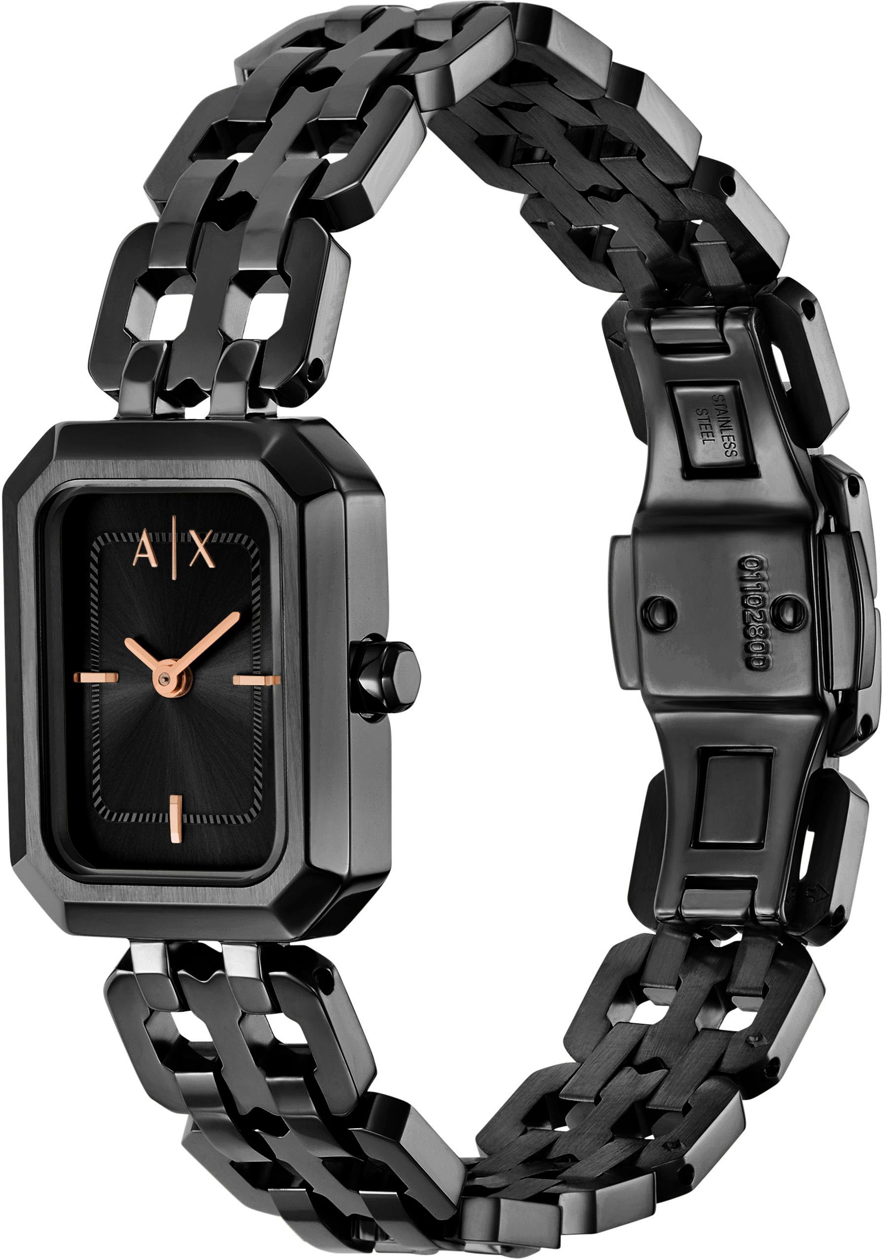 ARMANI EXCHANGE Quarzuhr, Armbanduhr, Damenuhr, Edelstahlarmband, analog
