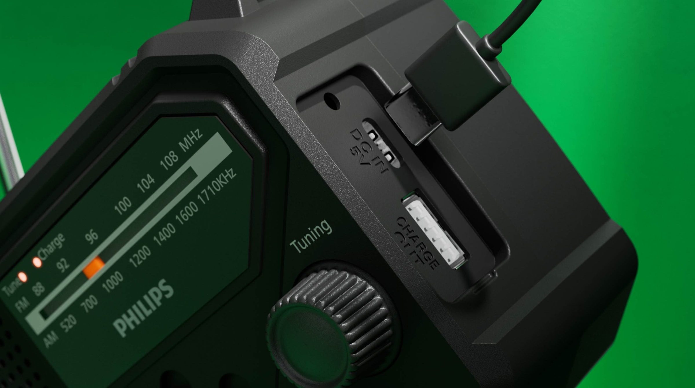 Philips Notfallradio »TAR1609/00« ( AM-Tuner | FM-Tuner 1 W) Kurbelradio, LED-Leuchte, lauter SOS-Alarm + Blinkleuchte,USB-C, USB-A