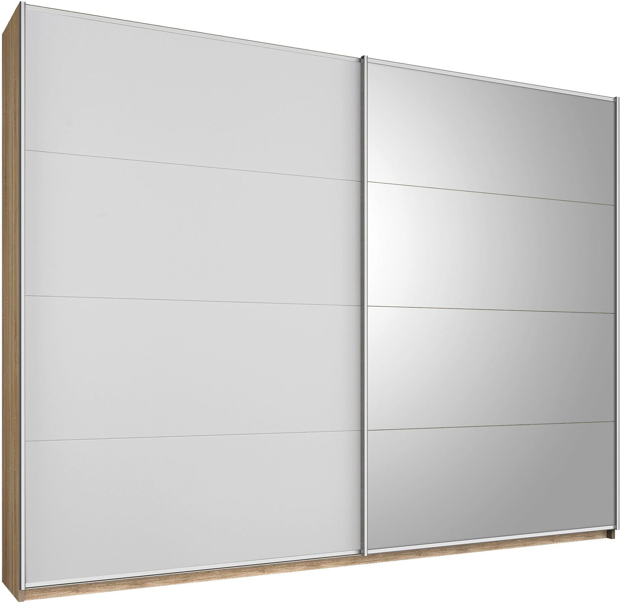 rauch Schwebetürenschrank "Kleiderschrank Schrank Garderobe Ankleide Schlafzimmerschrank GANDRA" Breiten: 136/181/226/271 cm, Höhe 210 cm, voll aufgelegte Spiegelelemente, Metall-Griffleisten MADE IN GERMANY