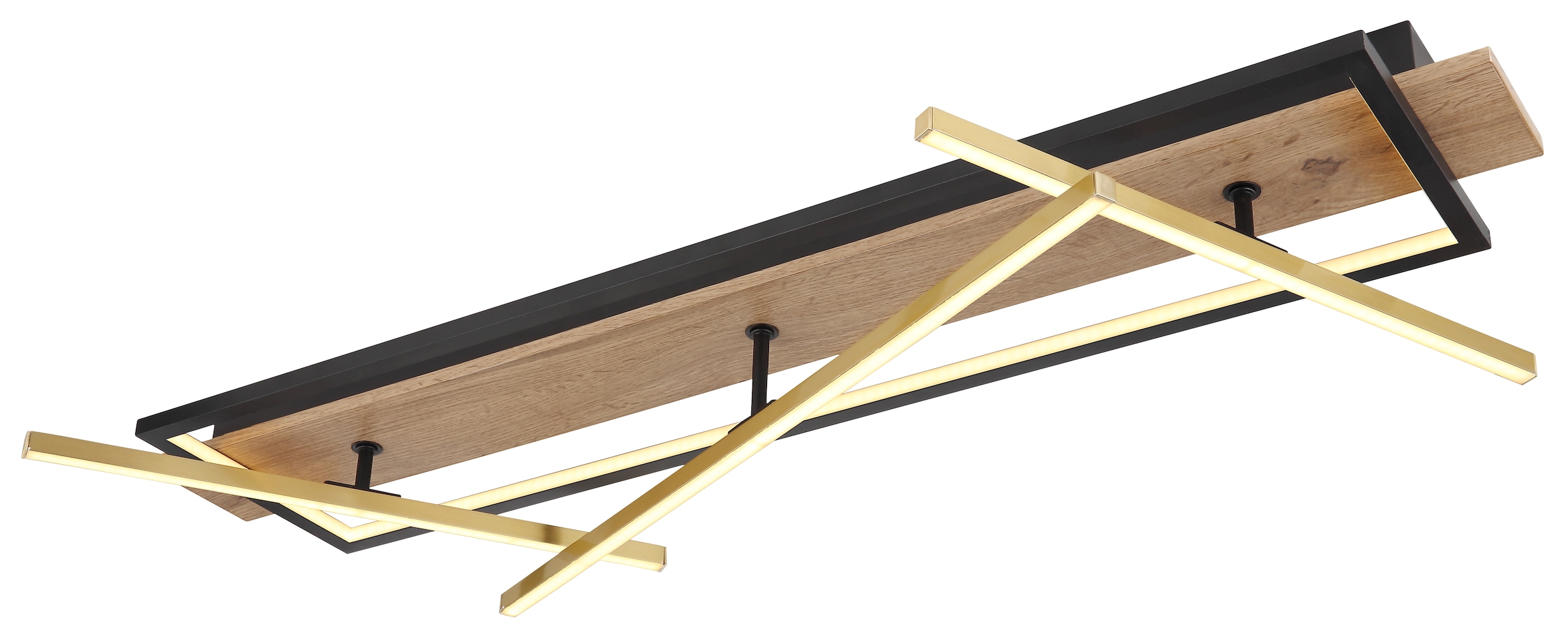 GLOBO LIGHTING LED Deckenleuchte »BEATRIX«, Leuchtmittel LED-Modul | LED fest integriert, Deckenlampe/Wohnzimmer/Schlafzimmer/modern/Holz