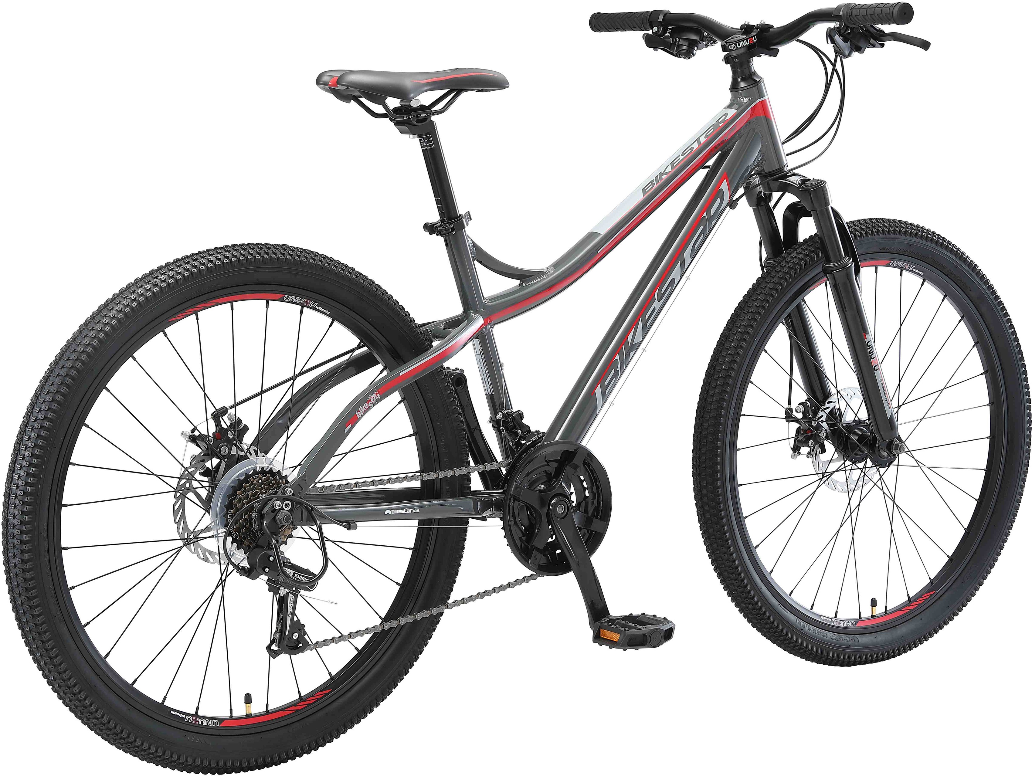 Thumbnail - Bikestar Mountainbike, 21 Gang, Shimano, RD-TY300 Schaltwerk, Kettenschaltung, für Damen und Herren, Kettenschaltung