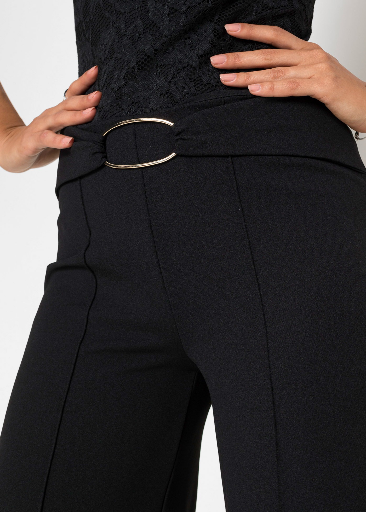 Thumbnail - bonprix Palazzohose "Palazzo-Hose" aus Polyester und Elasthan, Loose Fit Passform, femininer Stil