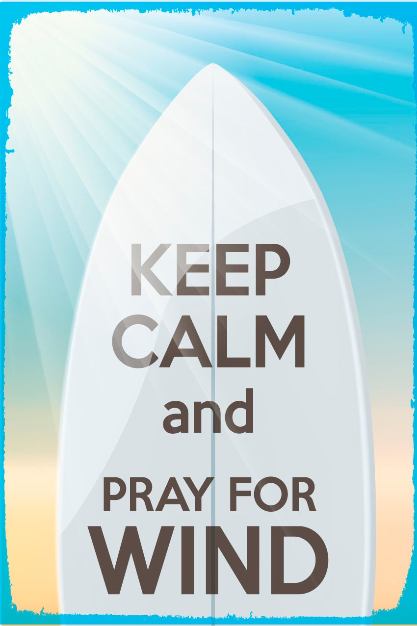 queence Metallbild »Pray for Wind«, Strand-Schriftzug-Motivationsbilder, (1 St.), Stahlschilder