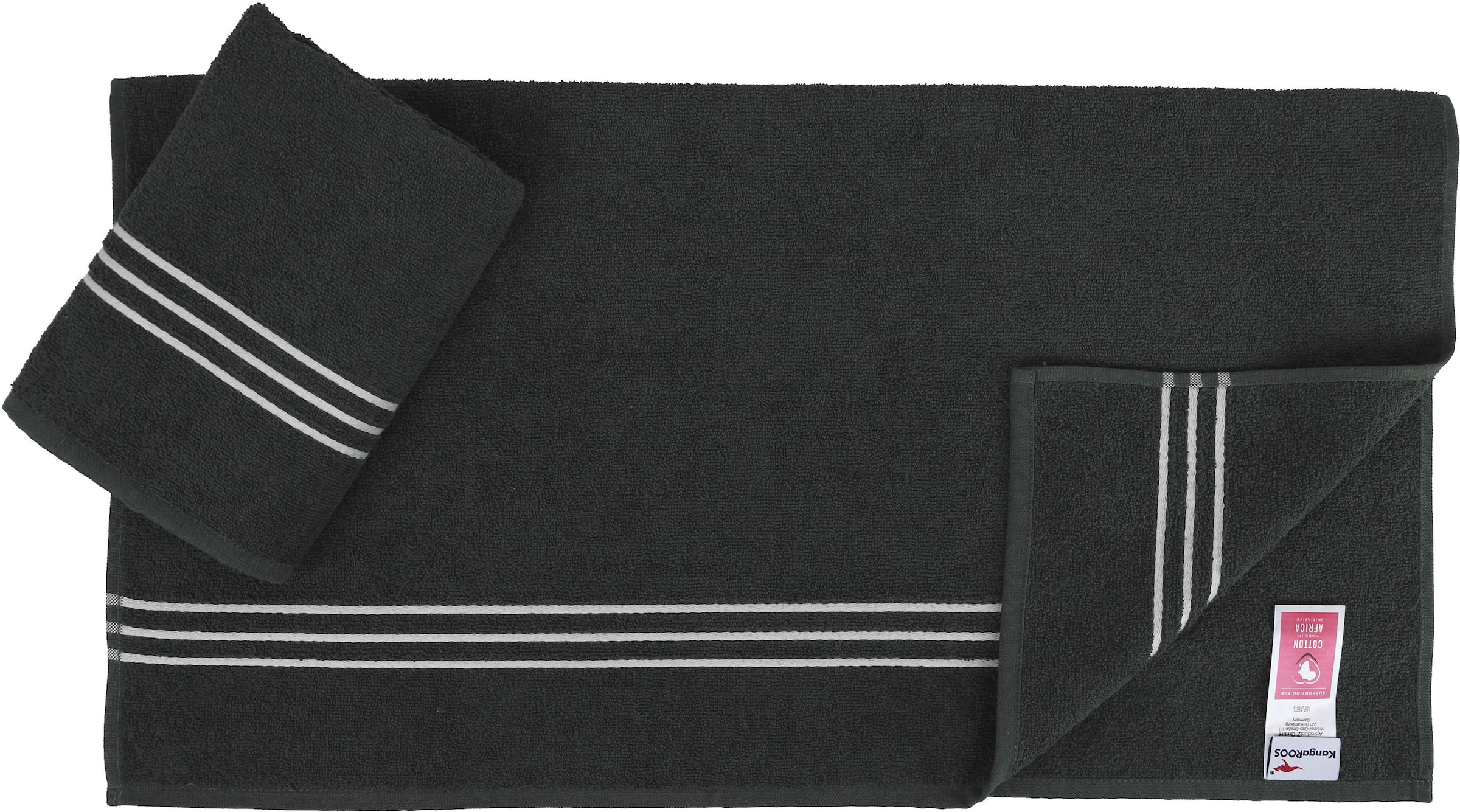 KangaROOS Handtuch Set »Dalia«, Set, 6 tlg., Walkfrottier, mit  Streifenbordüre, einfarbiges Handtuch-Set aus 100% Baumwolle auf Rechnung |  BAUR