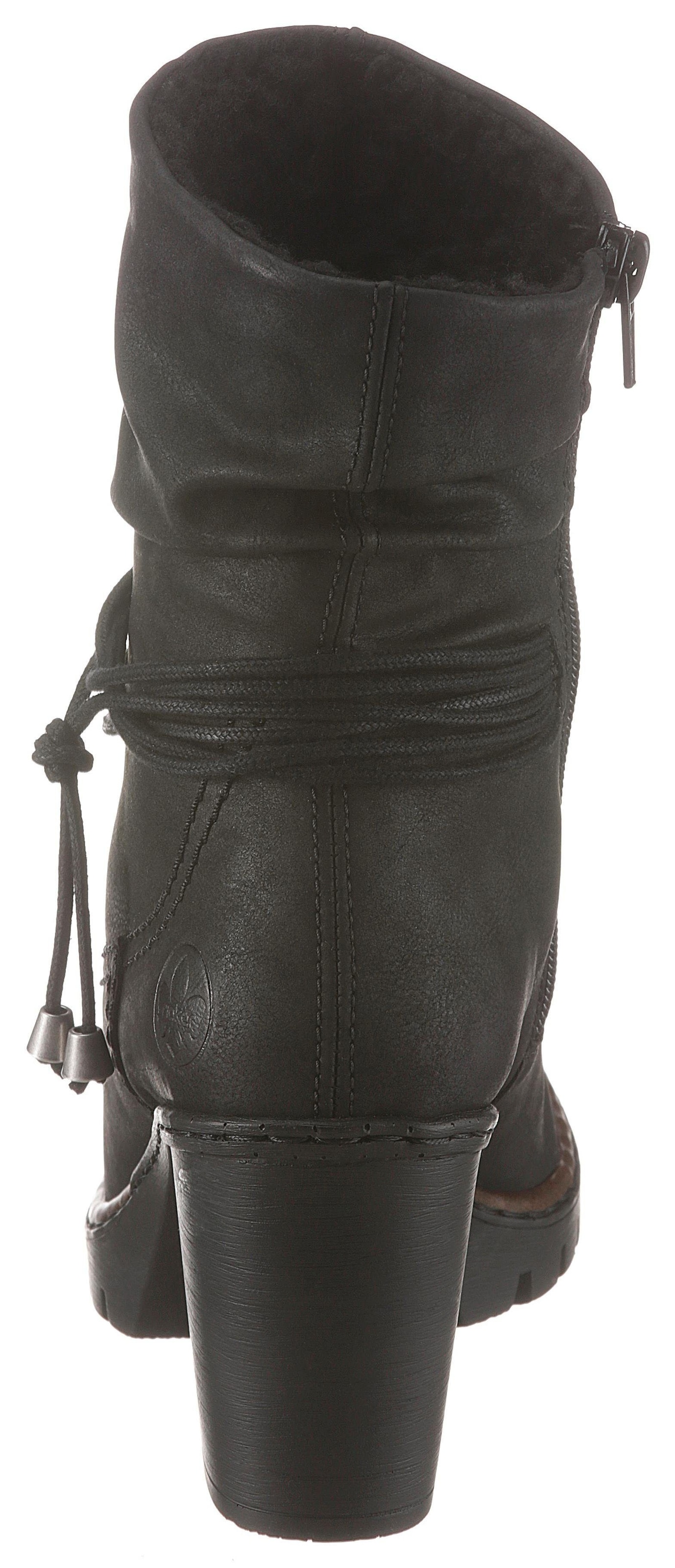 Rieker Winterstiefelette, Boots, Trichterabsatz, Warmfutter, mit gerafftem Schaft