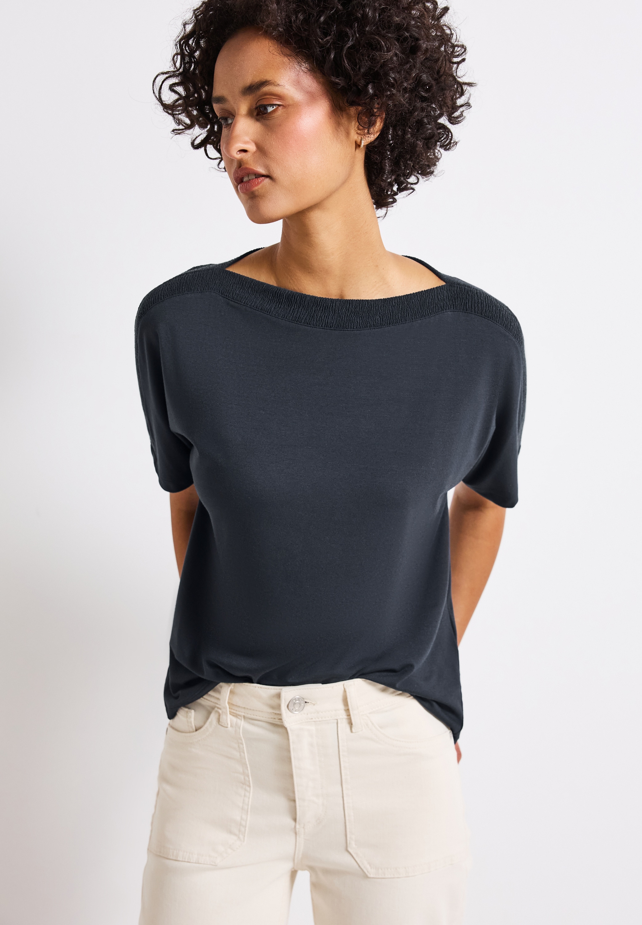 STREET ONE T-Shirt, mit Strukturdetail günstig online kaufen