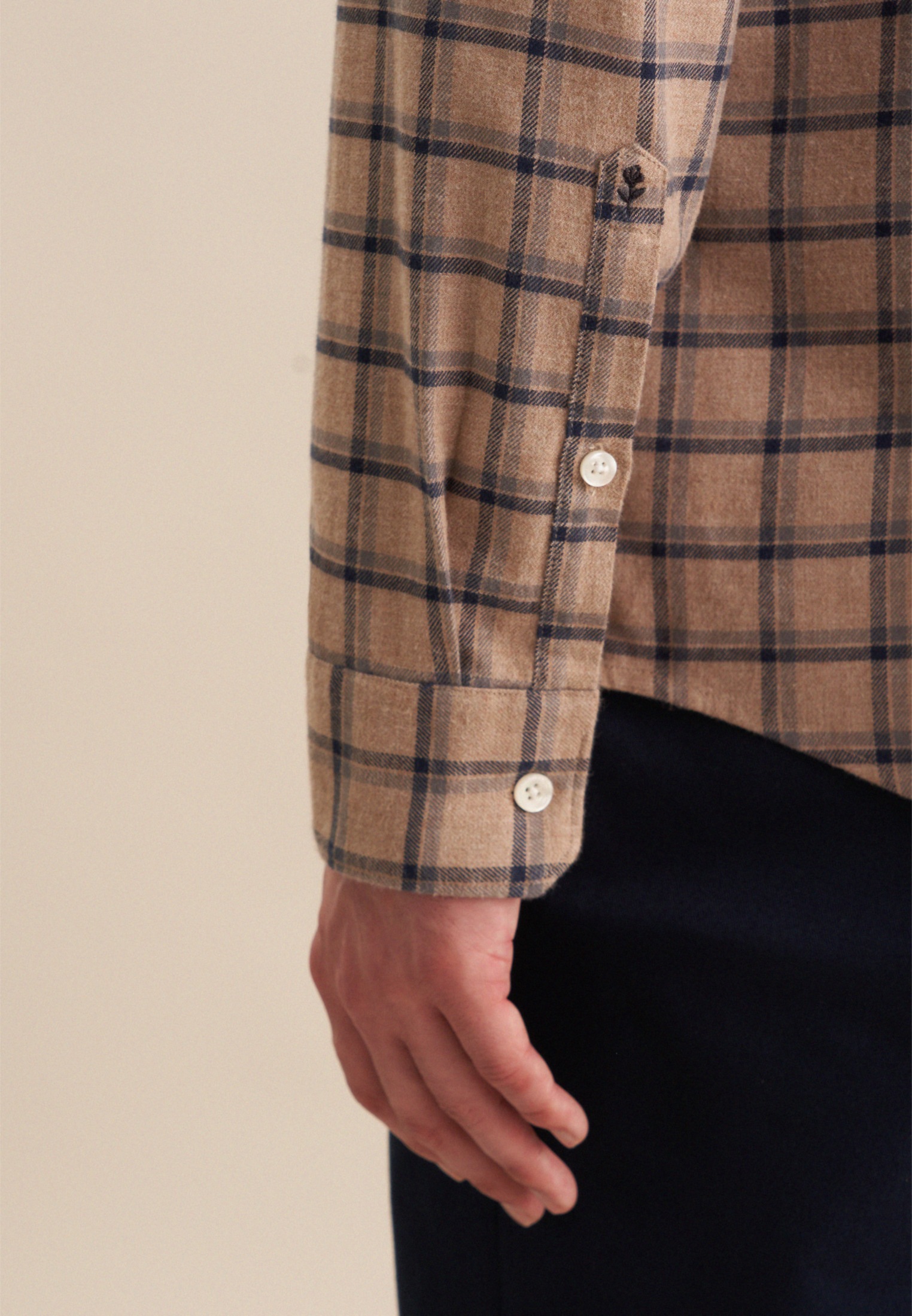seidensticker Businesshemd »Schwarze Rose«, Slim Langarm Button-Down-Kragen Karo