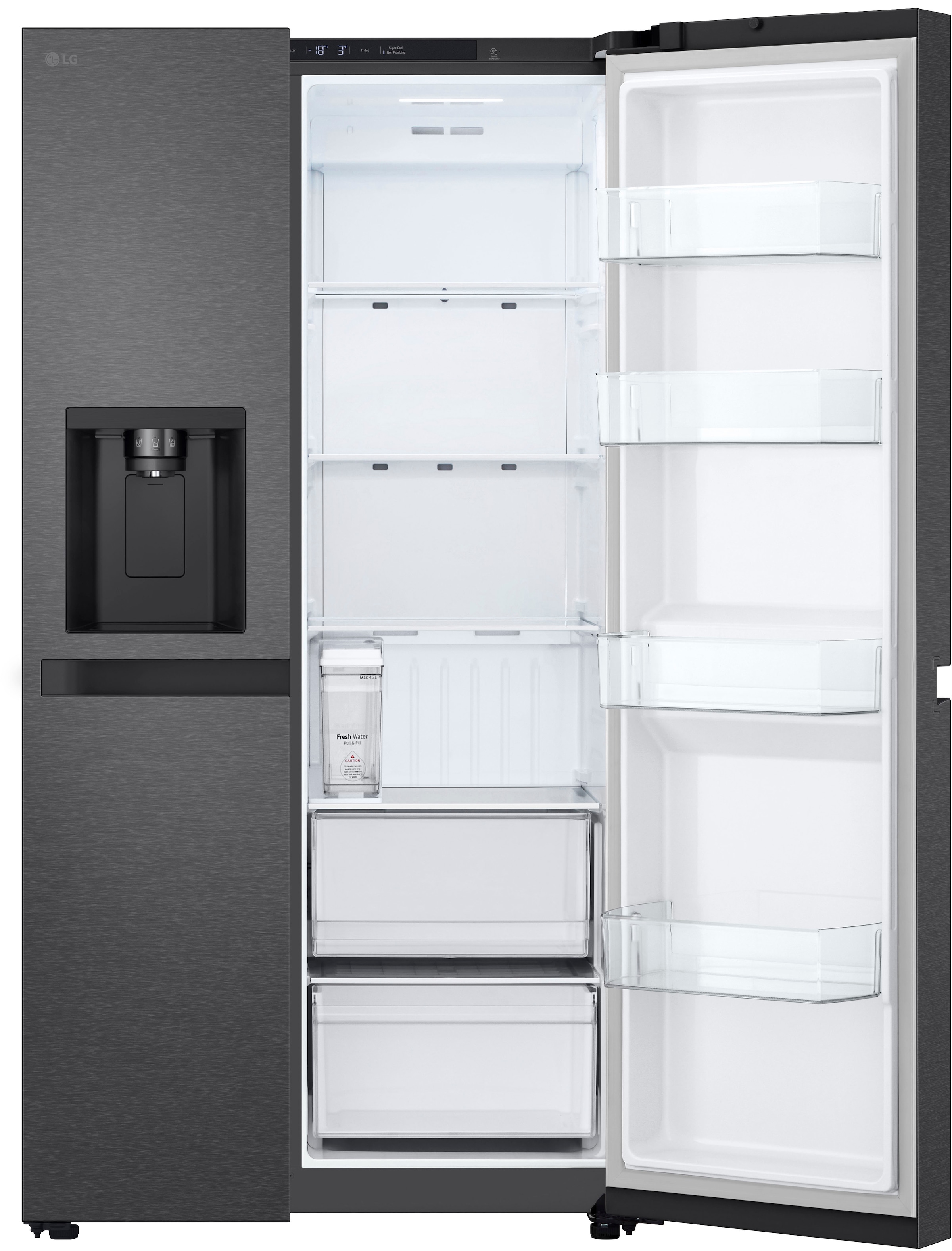 LG Side-by-Side »GSLC41EPPE« 179 cm hoch 91,3 cm breit Total No Frost, LINEARCooling, Multi-Airflow, Integrierter Wassertank