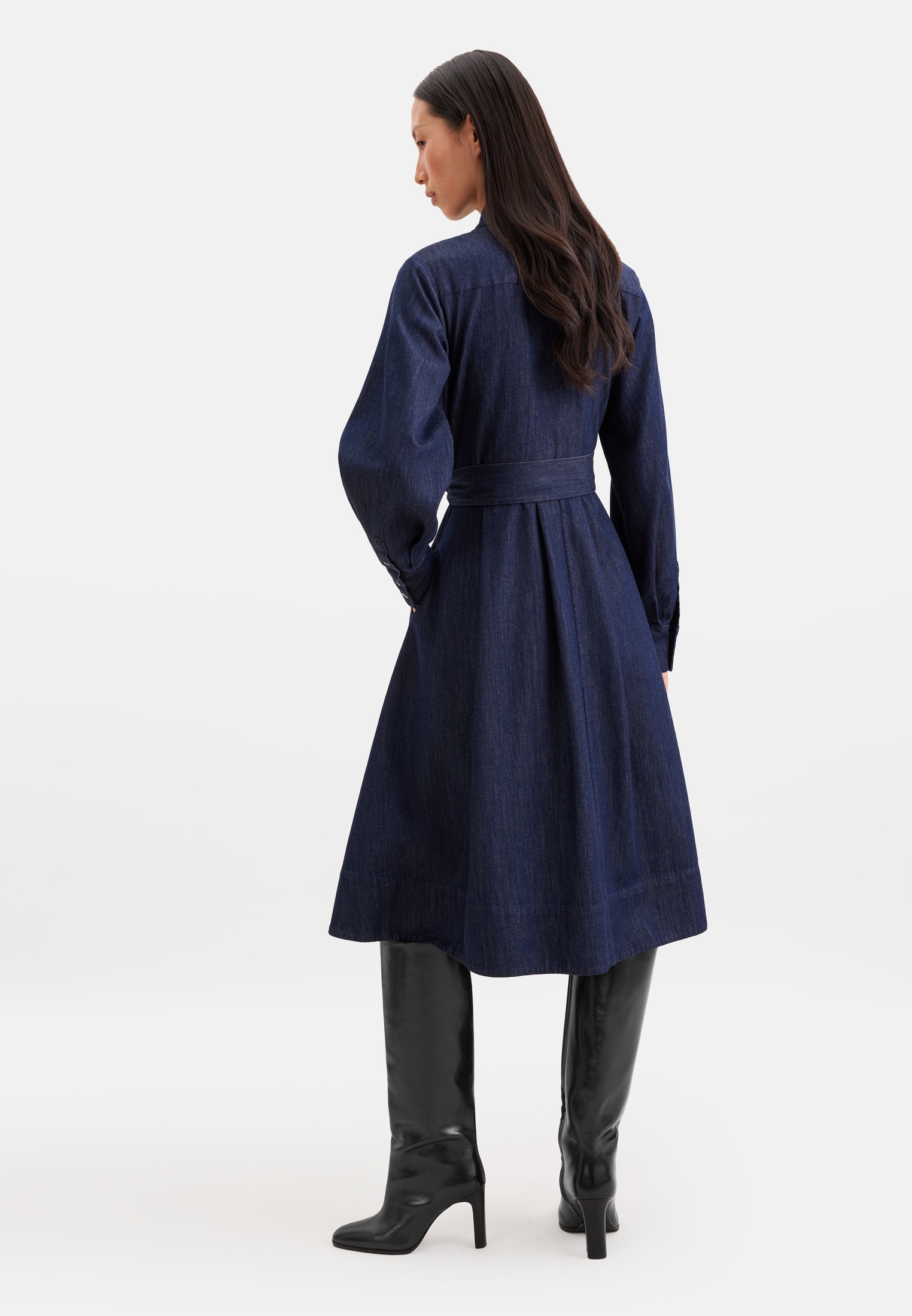seidensticker Sommerkleid 1/1 Kragen Denim