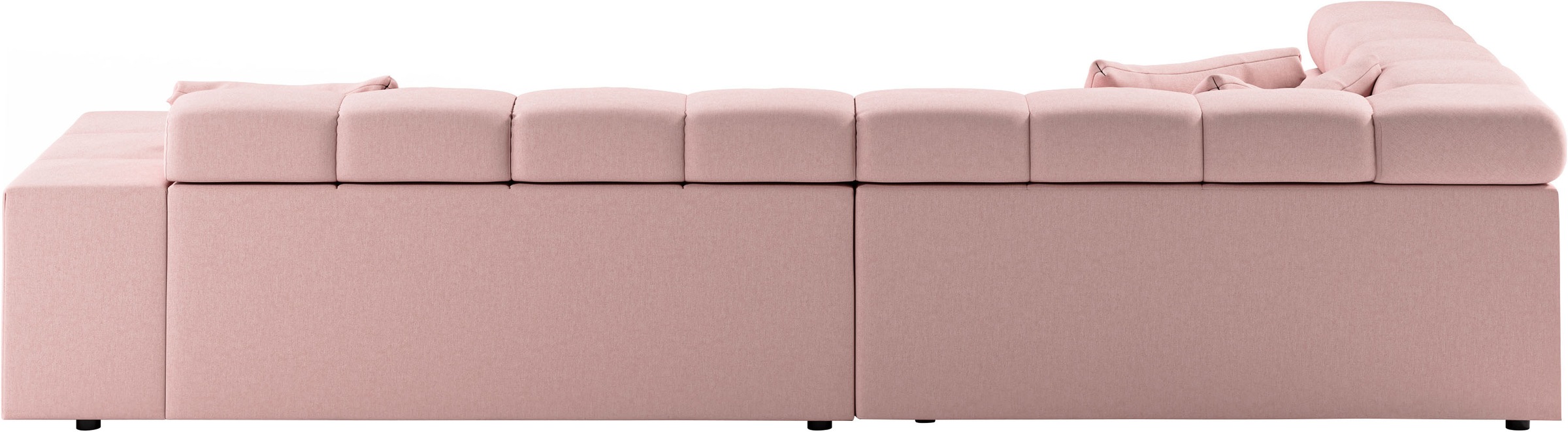 INOSIGN Ecksofa »Ancona incl. Kopfteilverstellung, Zierkissen Breite 319cm, L-Form«, wahlweise motorische Sitztiefenverstellung, auch in Cord + Easy Care