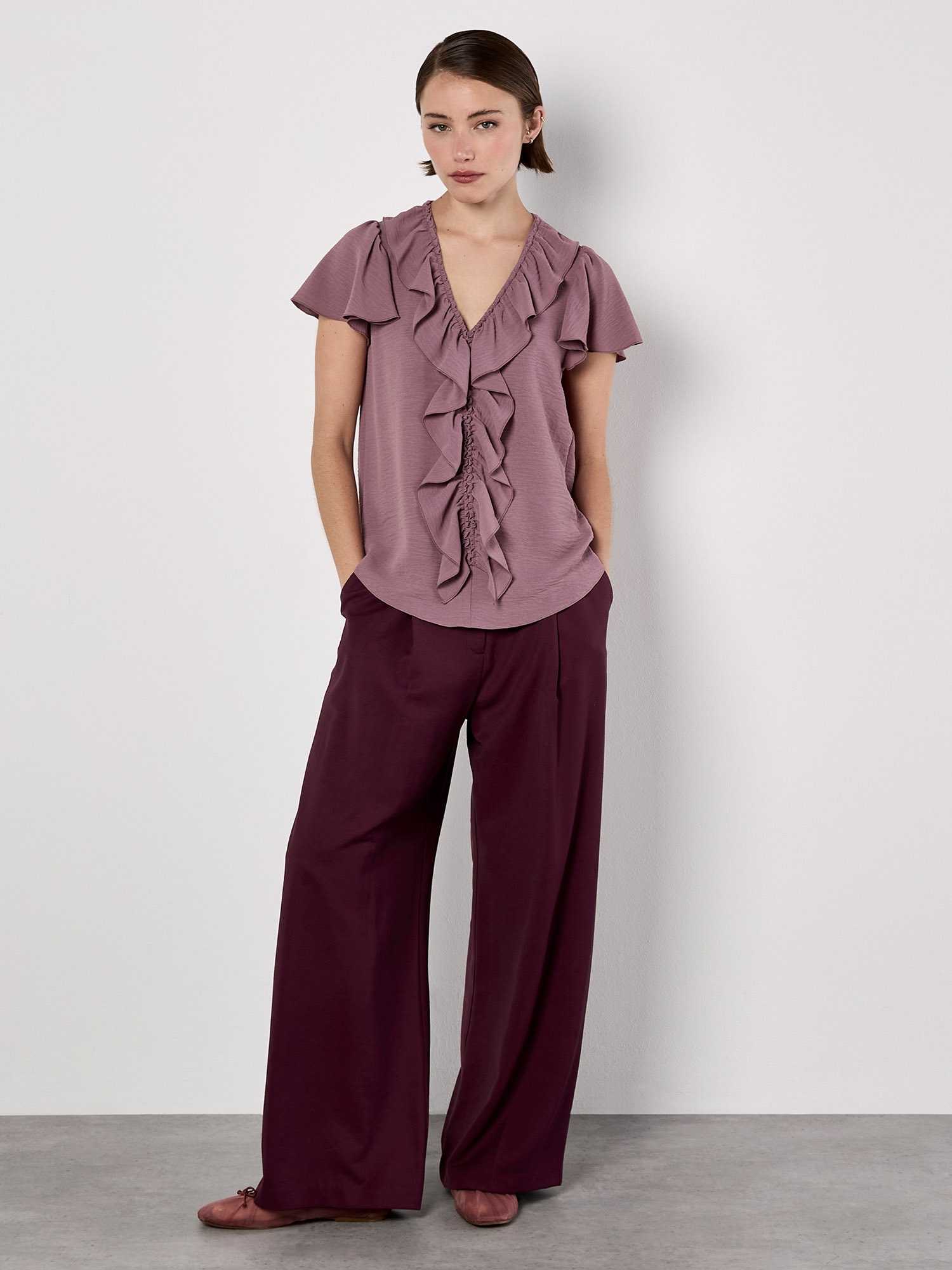 Apricot Klassische Bluse »Top« mit Rüschen und Engelsärmeln