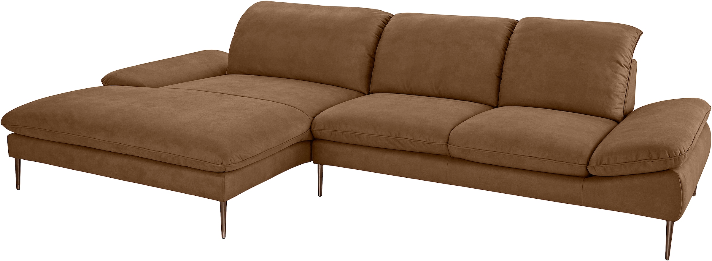 W.SCHILLIG Ecksofa »enjoy&MORE, Designsofa, bequem, elegant und zeitlos, L-Form«, Sitztiefenverstellung, Füße bronze pulverbeschichtet, Breite 340 cm