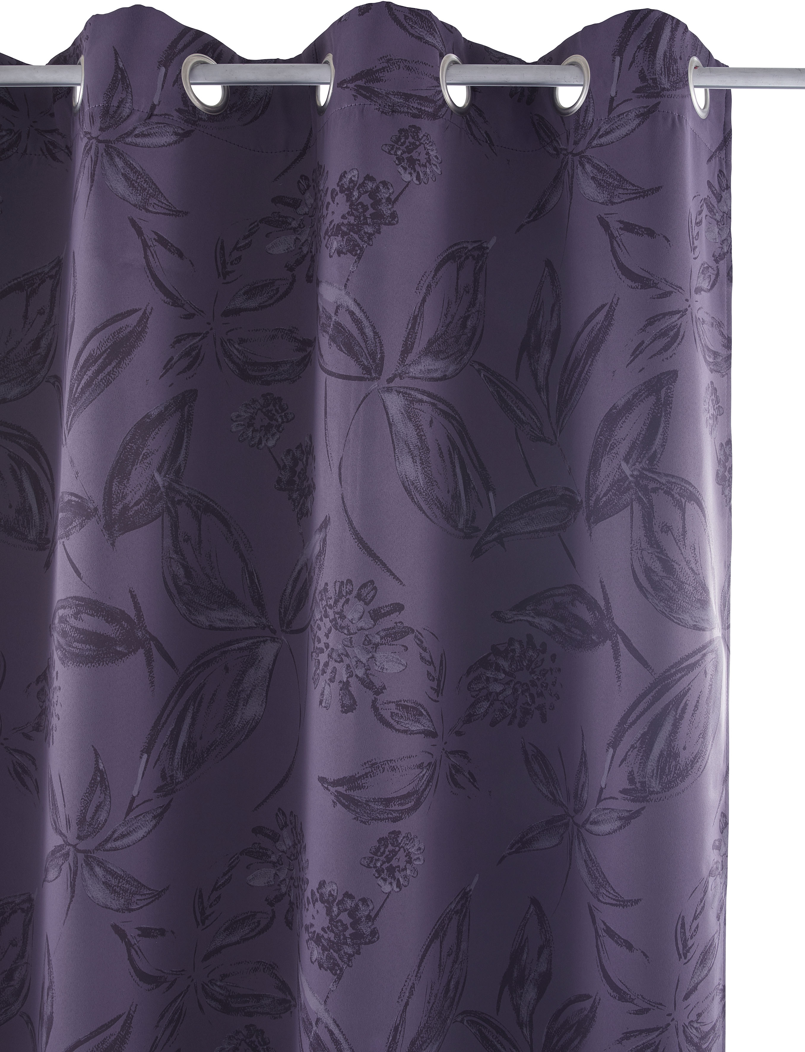 Thumbnail - my home Vorhang "FLOWER" Ösen 1 Stk. tlg. Maß: 135 x 235cm, monochrom, in verschiedenen Farben erhältlich