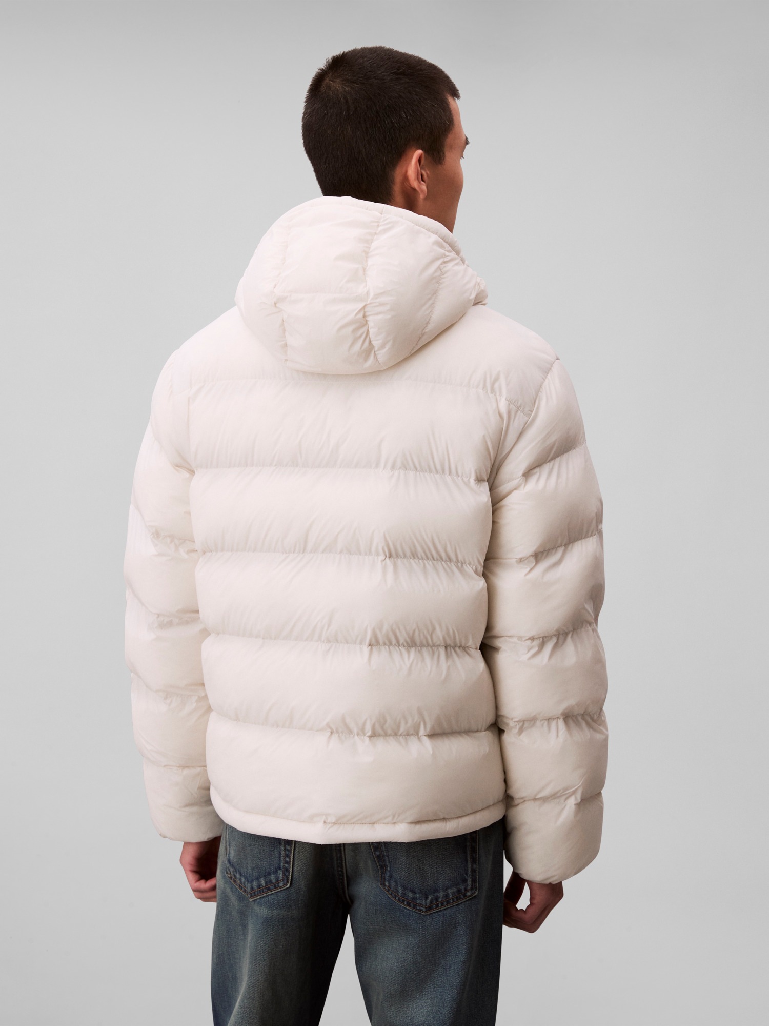Calvin Klein Jeans Steppjacke "LS NYLON MONOGRAM PUFFER JKT", ohne Kapuze, günstig online kaufen