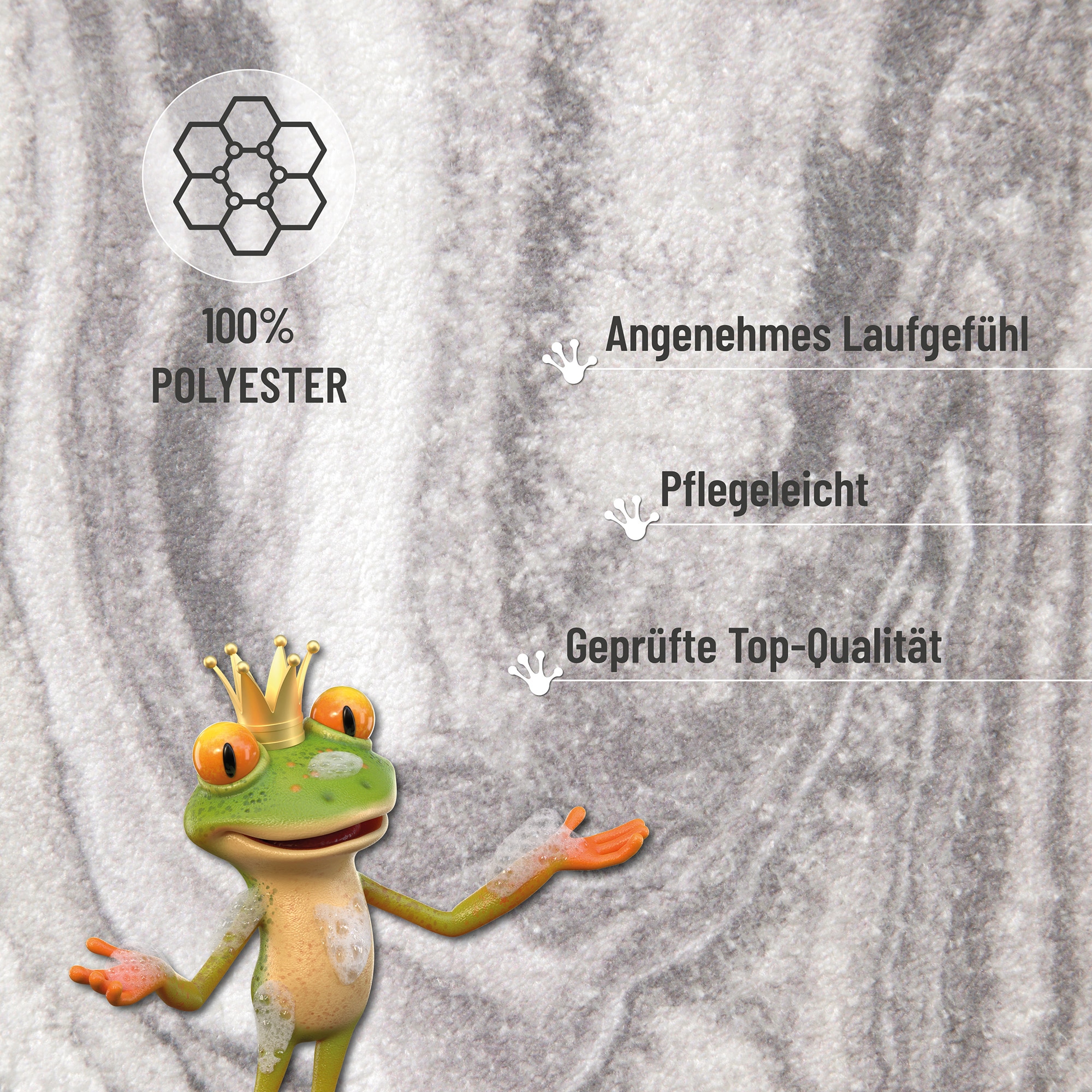 Wecon home Badematte »Jani«, Marmor Design, waschbar, rutschfest, schnell trocknend, Badteppich