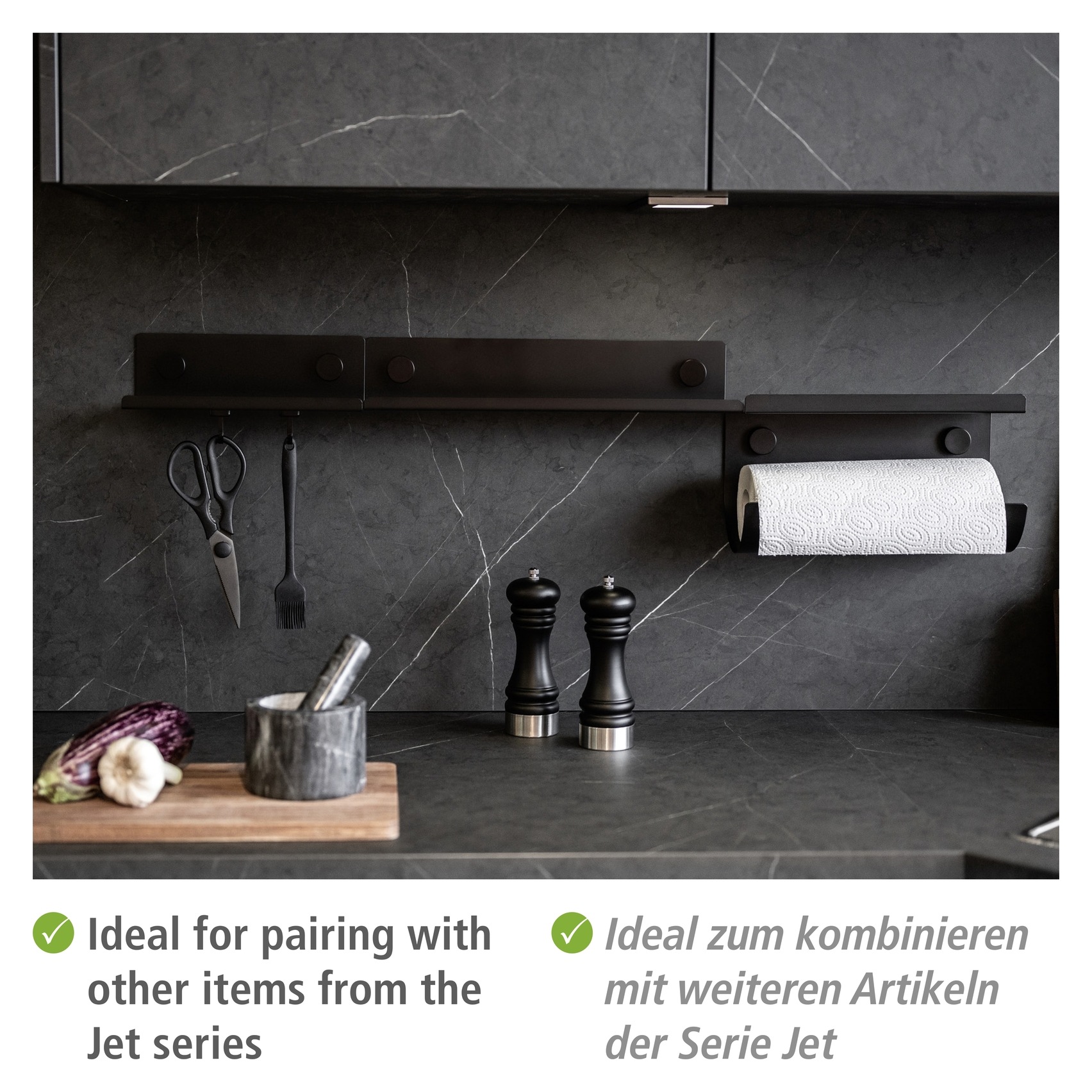 Thumbnail - WENKO Küchenregal "Modell Jet S", Regal für die Wand, Industrial Style, pulverbeschichtetes Metall