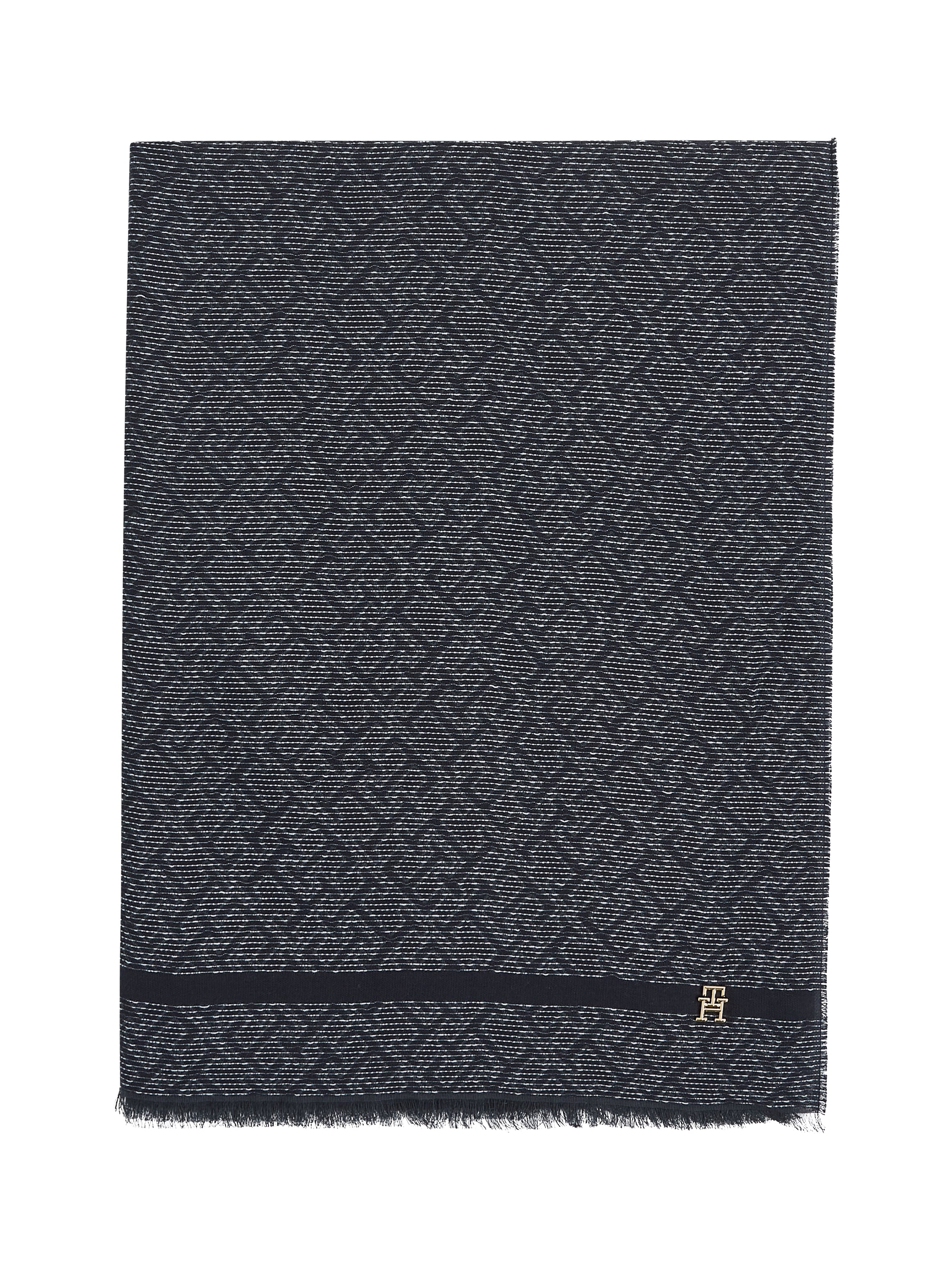 Tommy Hilfiger Schal »TH MONOGRAM SCARF«, Monogramprint, Markenlogoemblem aus Metall