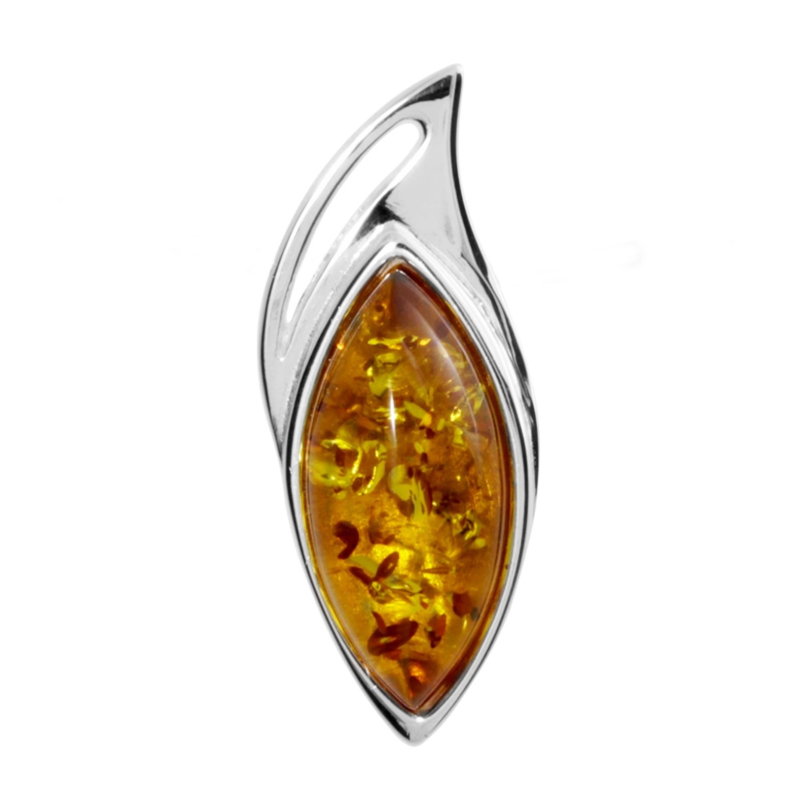 Kettenanhänger OSTSEE-SCHMUCK "- Gleiter-Maie - Silber 925/000 - Bernstein" Gr. 33, silber (silber 925, silberfarben, weiß), Schmuckanhänger, Damen, Silber 925 (Sterlingsilber), Kettenanhänger
