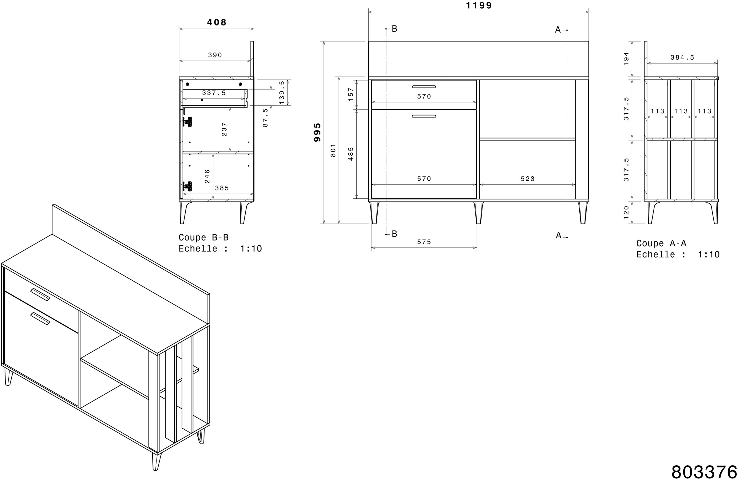 Parisot Mehrzweckschrank »Gala 12«, (1 St.)