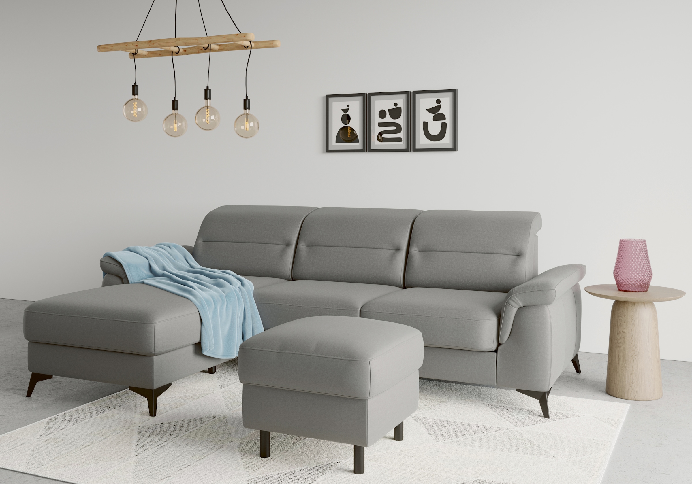 sit&more Ecksofa »Sinatra L-Form« mit Recamiere, optional mit Kopfteilverstellung und Armteilfunktion