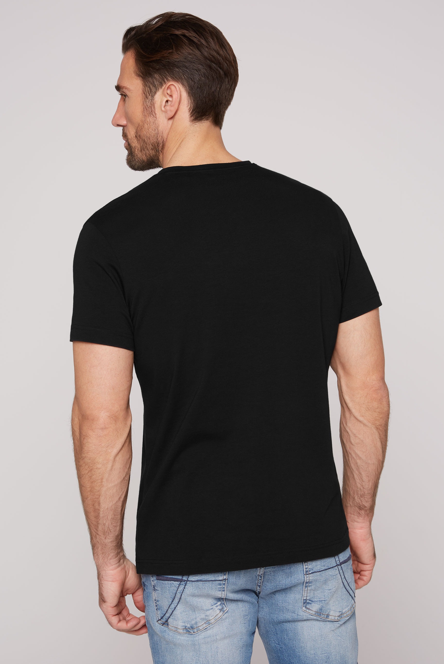 CAMP DAVID V-Shirt mit Logo-Print auf der Brust günstig online kaufen
